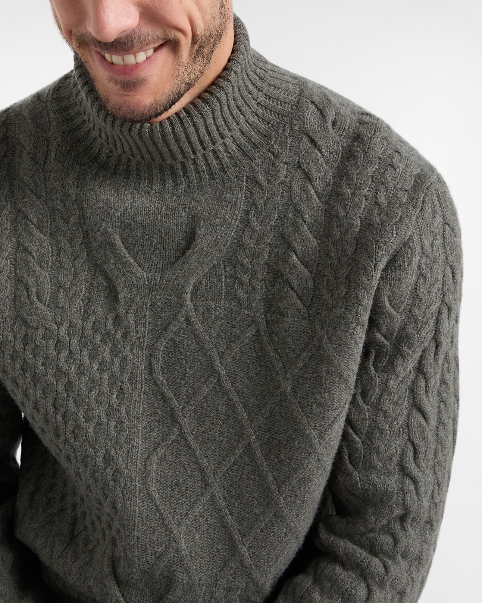 Dolcevita Uomo in 100% pura lana Regular Fit Made in Italy, VERDE PETROLIO, large