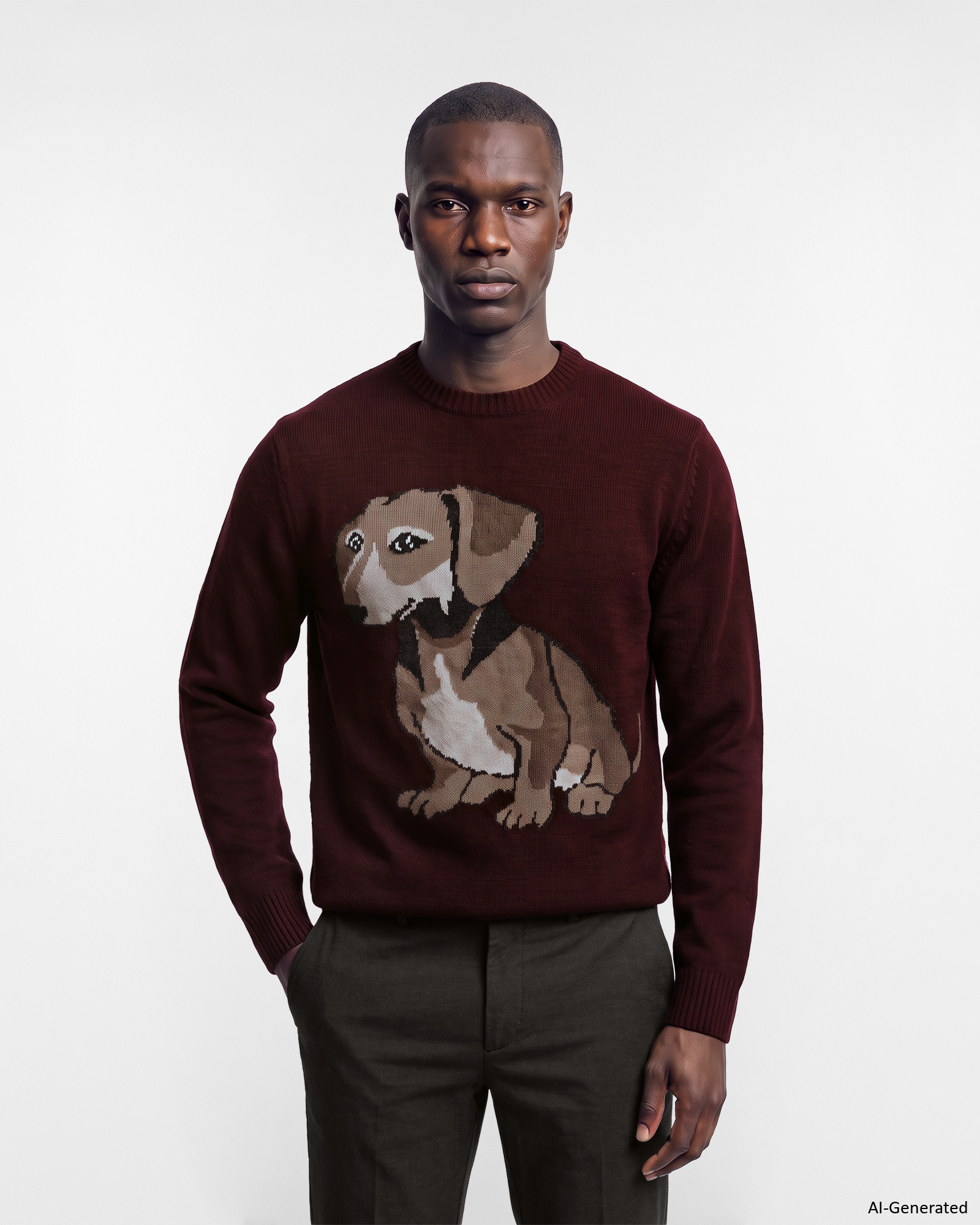 Men's Made in Italy regular fit pullover in a red wool and cashmere blend