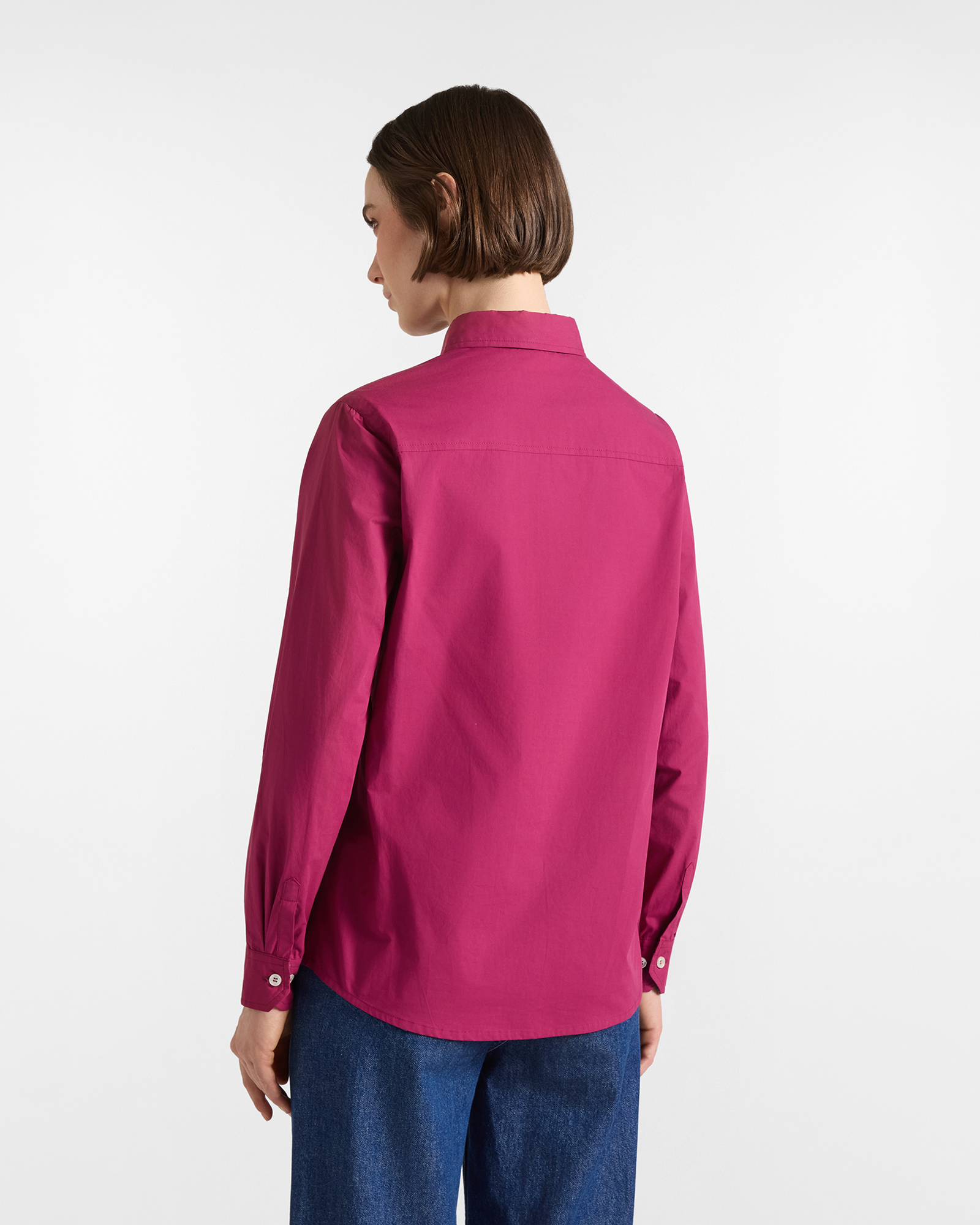 Camicia Donna Tinta Unita con Dettagli Tessuto Cravatteria, INDIAN ROSE, large