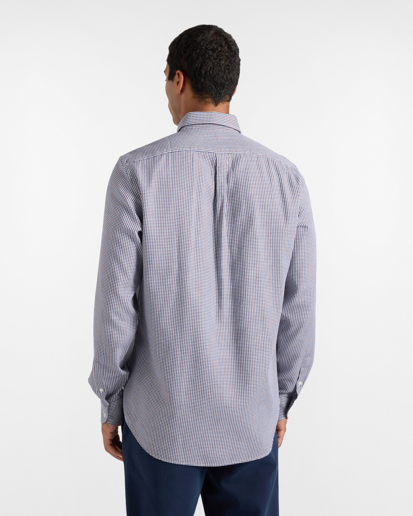 Men's regular-fit textured houndstooth shirt, DARK PURPLE, large