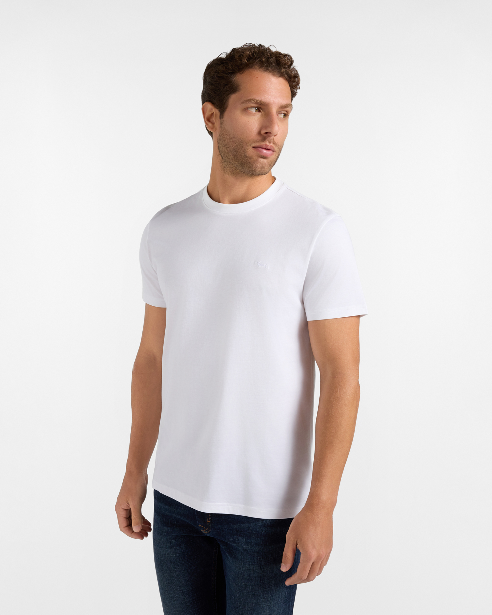 Men's regular-fit Supima&reg; premium T-shirt in white 100% pure cotton