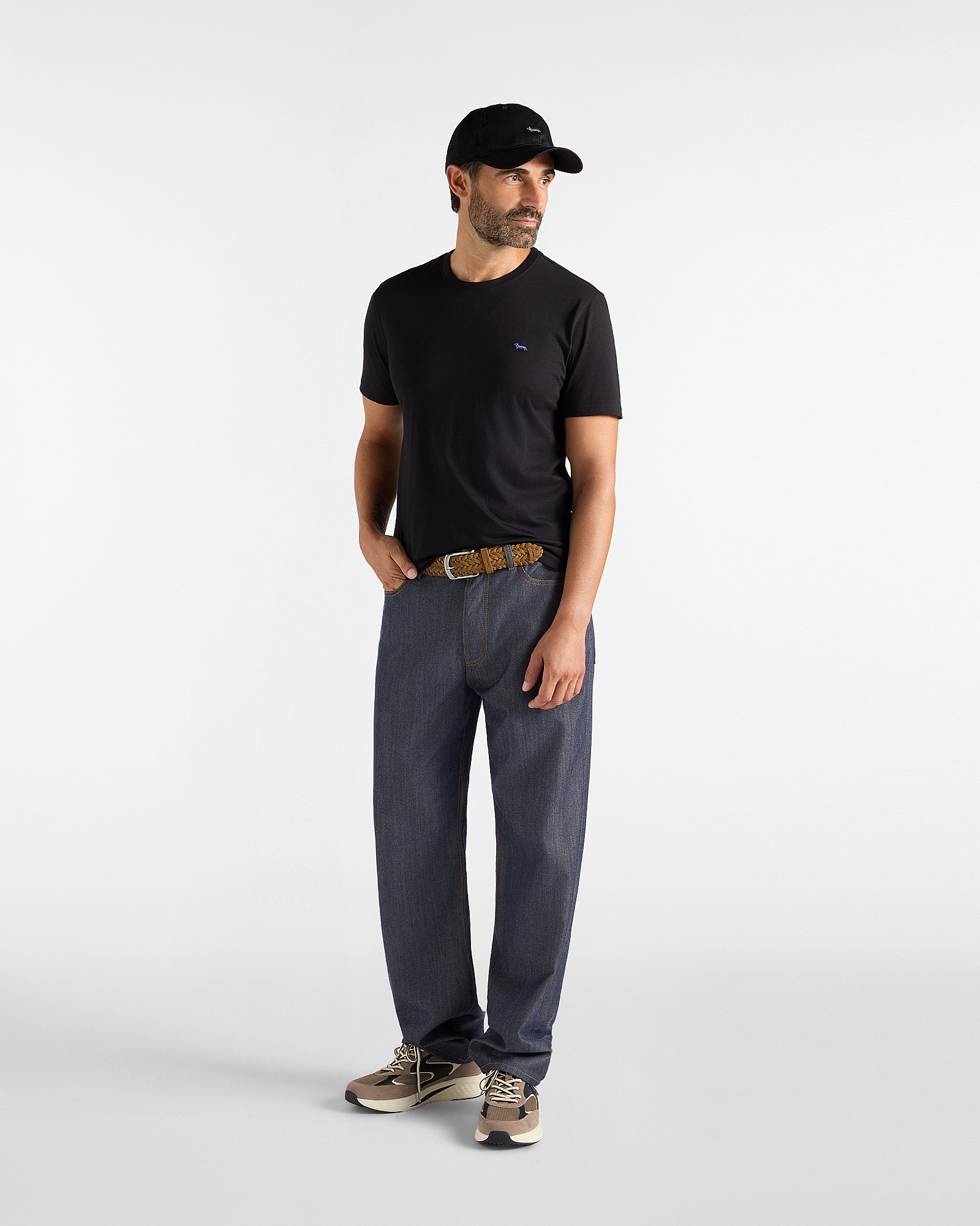 T-shirt Uomo in 100% puro cotone Narrow Fit, NERO, large