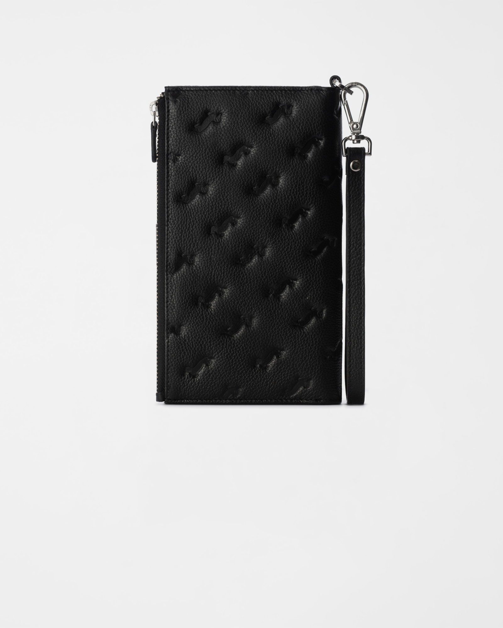 Men&rsquo;s Long Wallet in Genuine Black Leather, BLACK, large