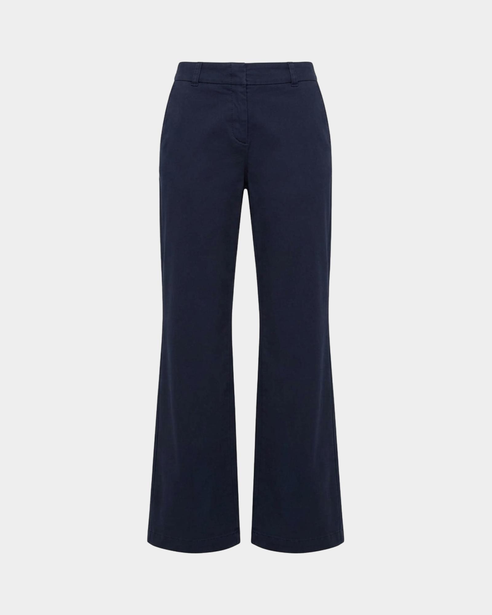 Pantal&oacute;n chino para mujer en algod&oacute;n el&aacute;stico, AZUL, large