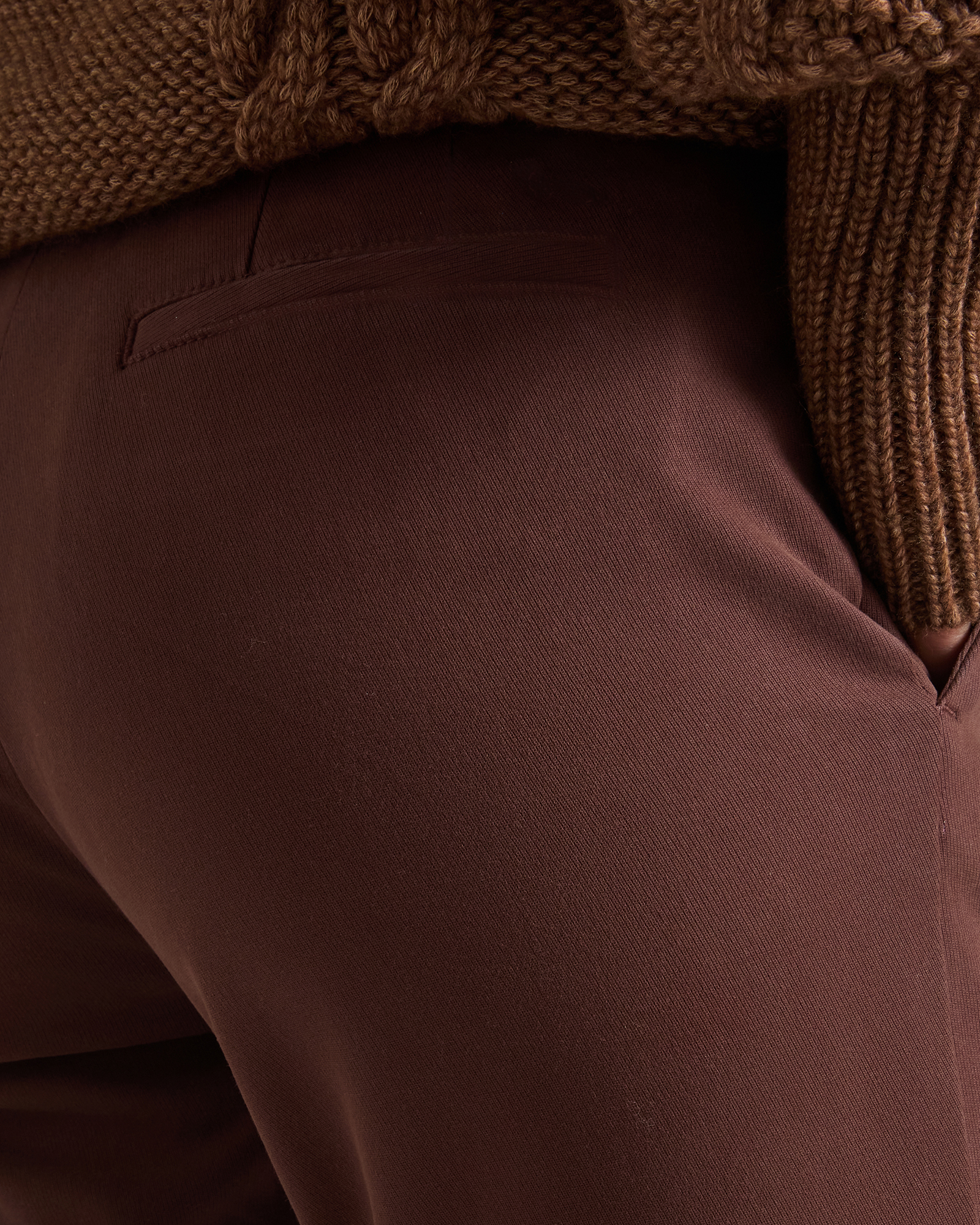 Pantal&oacute;n para mujer en algod&oacute;n el&aacute;stico corte Slim, MARR&Oacute;N, large