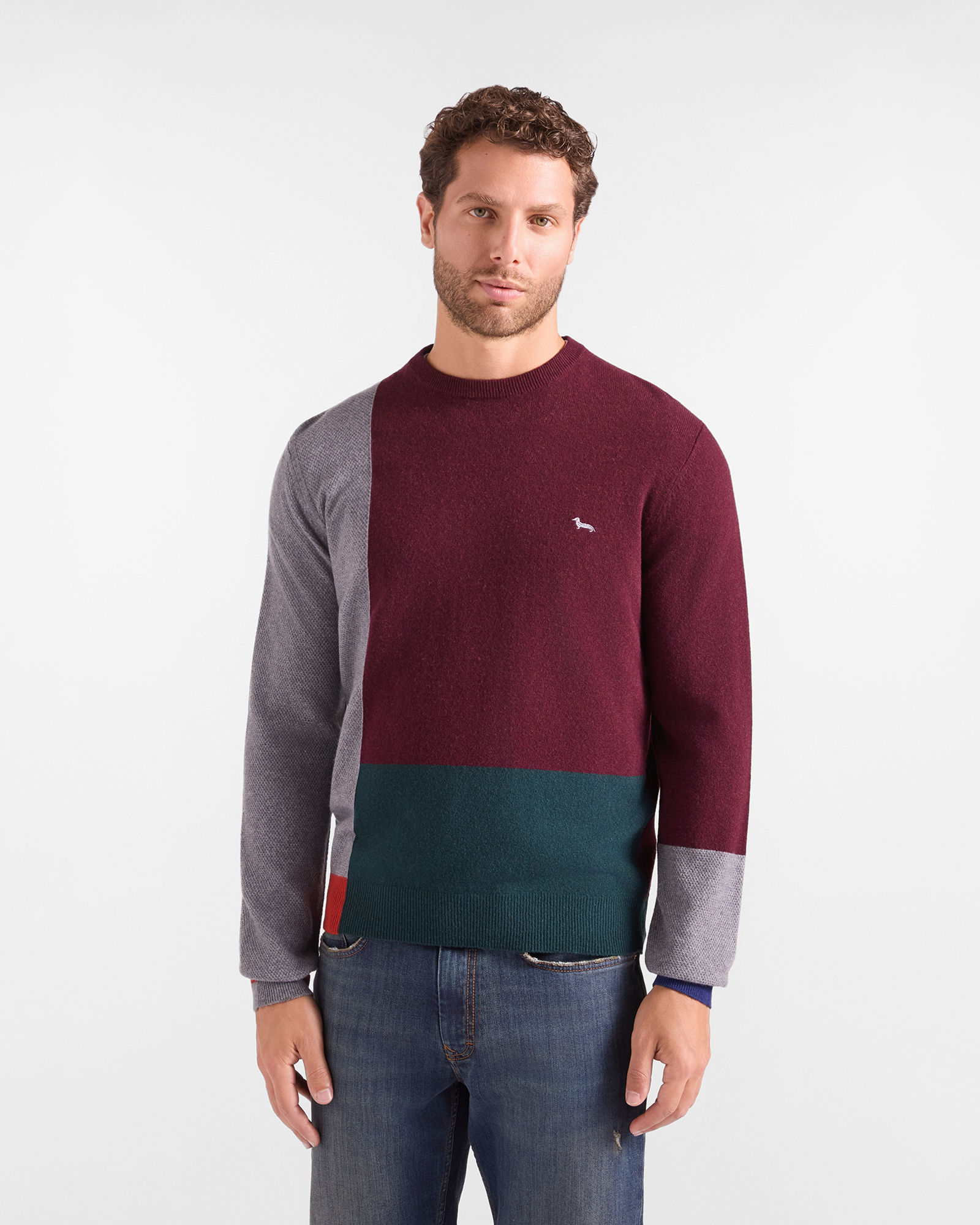 Maglia Uomo in misto lana e cashmere rosso Regular Fit