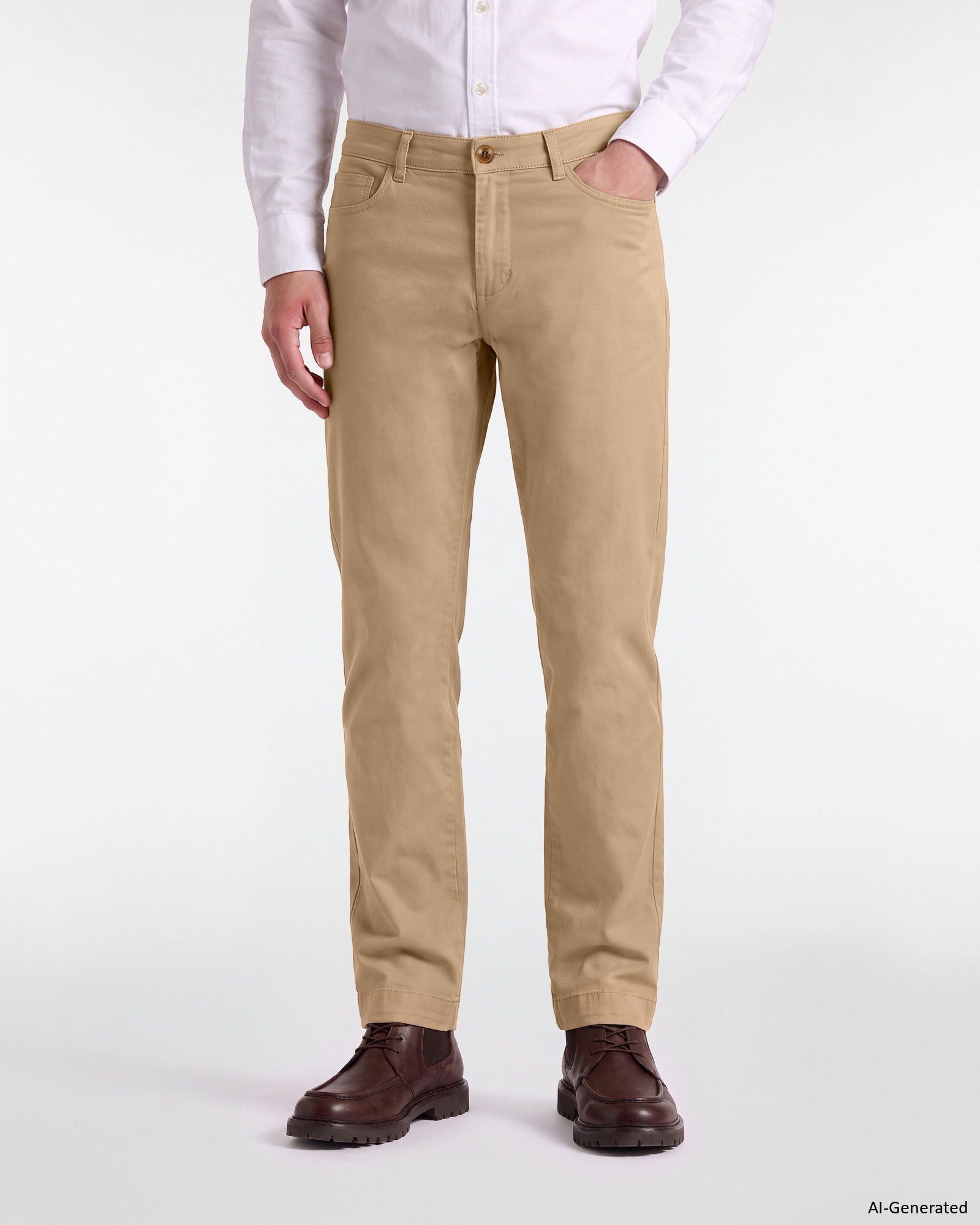 Men&rsquo;s Loose-Fit Beige Chino Trousers