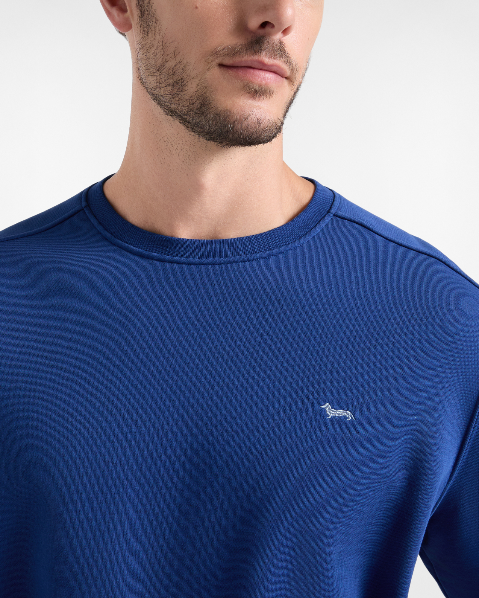 Men's Regular Fit brushed fleece crewneck sweatshirt, SPORT BLUE, large