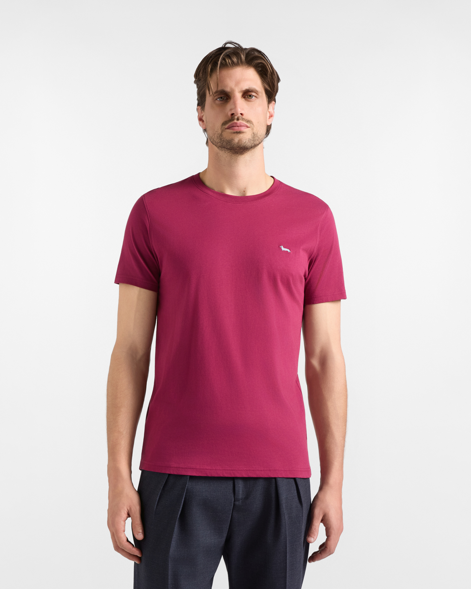 Men's narrow-fit indian rose T-shirt in 100% pure cotton