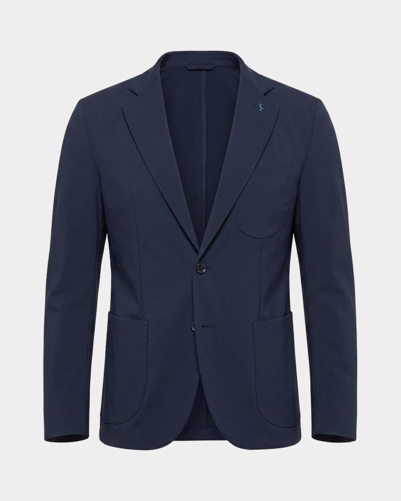 Men's Made-in-Italy Cardigan Jacket, NAVY BLUE, large