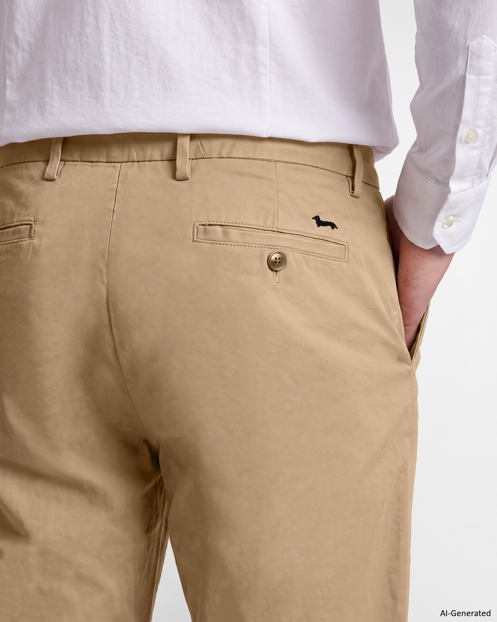 Men&rsquo;s Loose-Fit Chino Trousers, BEIGE, large