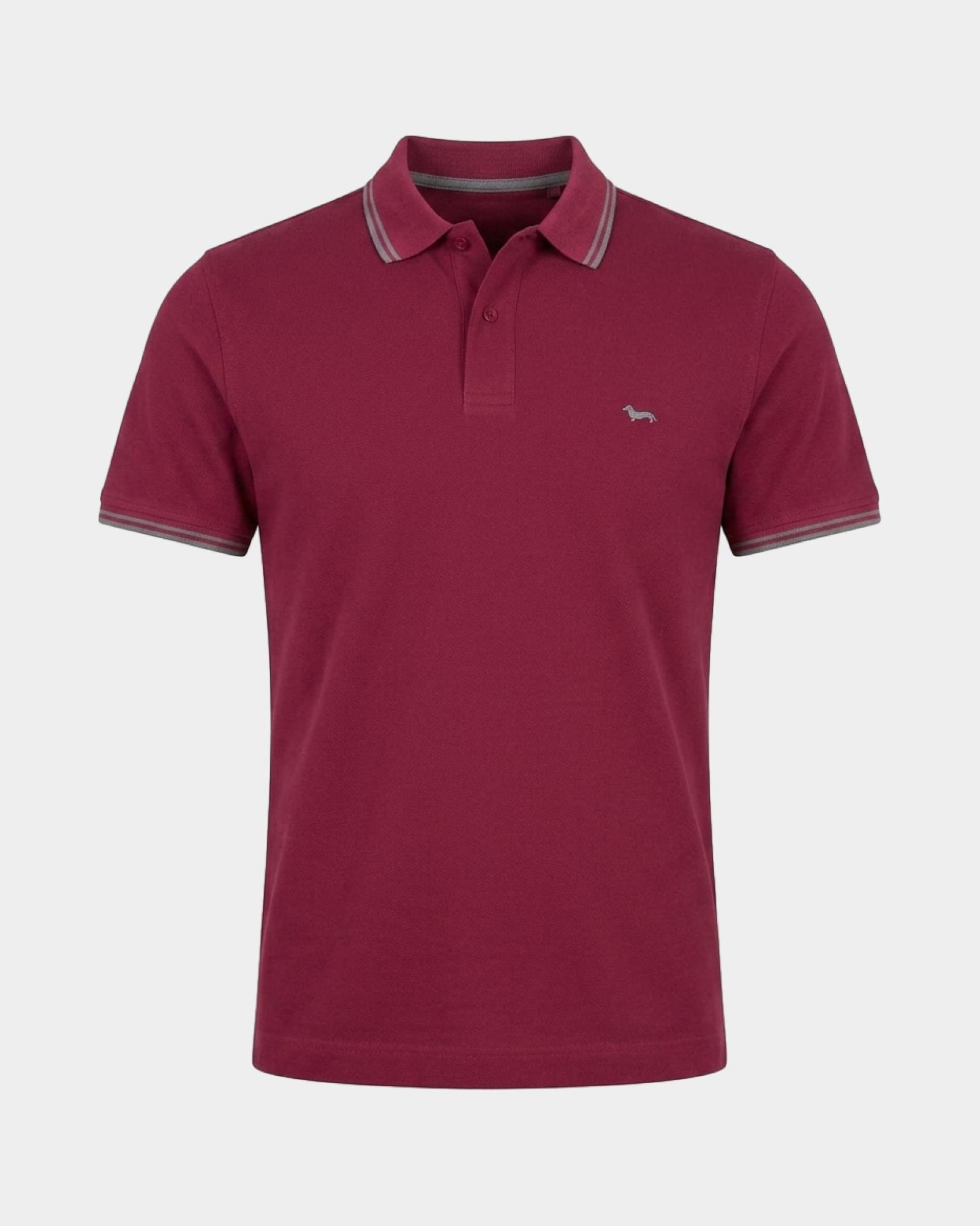 Polo da uomo manica corta in piquet di 100% puro cotone, INDIAN ROSE, large