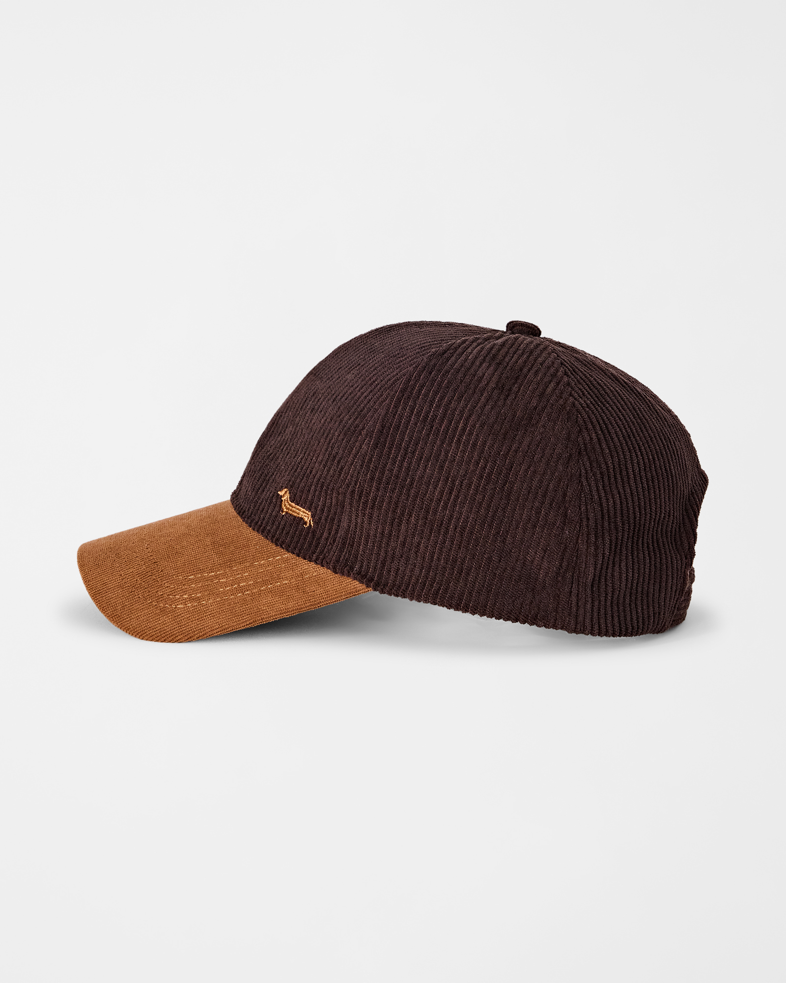 Baseball Cap Uomo in Velluto a Coste con Visiera a Contrasto, MARRONE, large