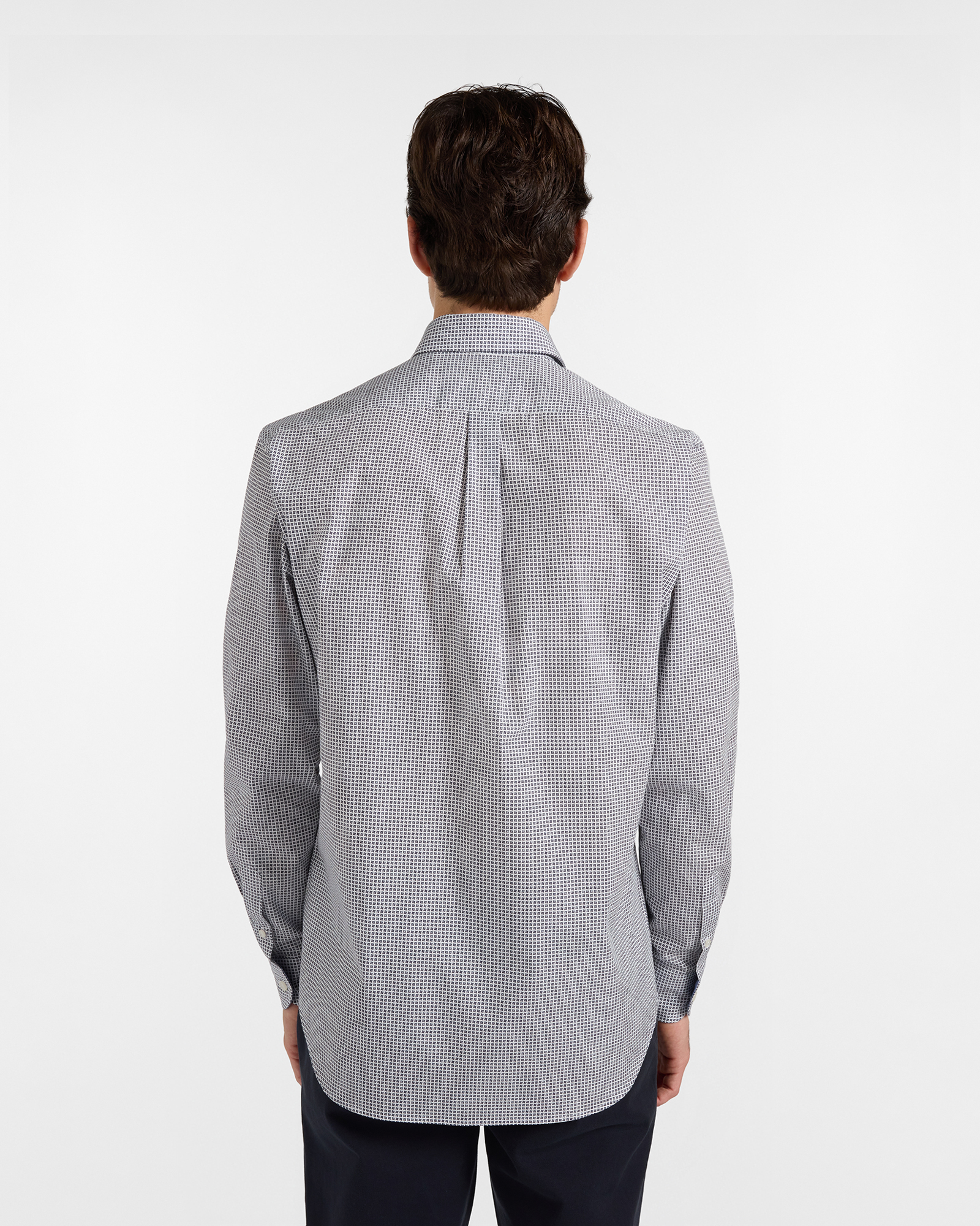 Camicia HBJ Uomo microfantasia Regular Fit in puro cotone, BLU, large