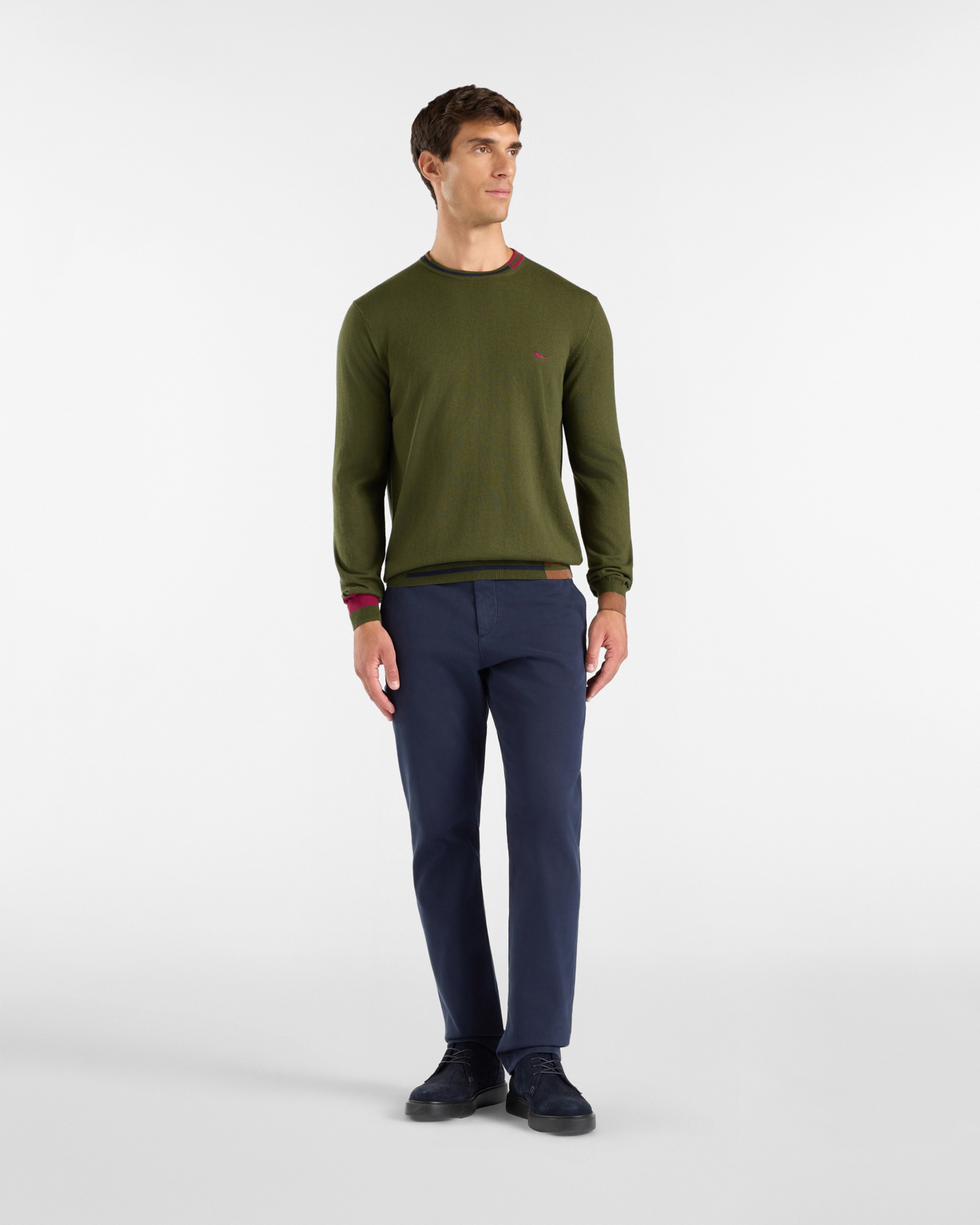 Maglia Uomo in misto lana e cotone Regular Fit, VERDE SPORT, large