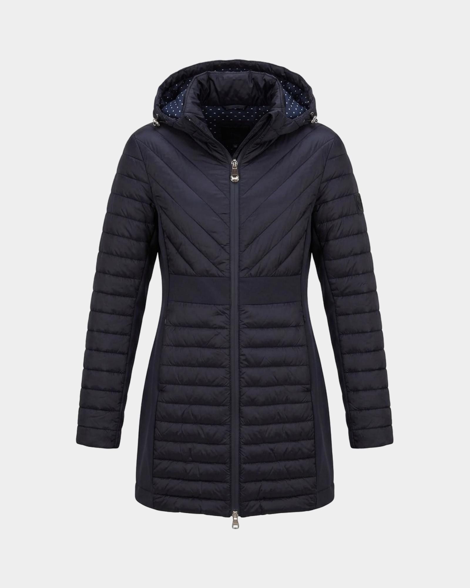 Giubbino da donna trapuntato lungo Slim Fit, BLU, large