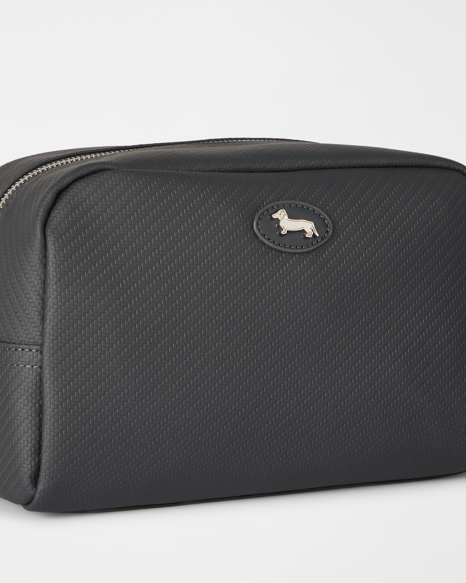Men's medium clutch with handle, NAVY BLUE, large