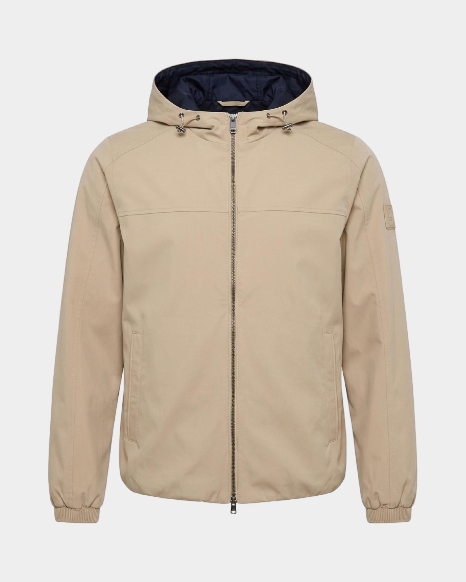 Men's nylon jacket with double fastening, BEIGE, large