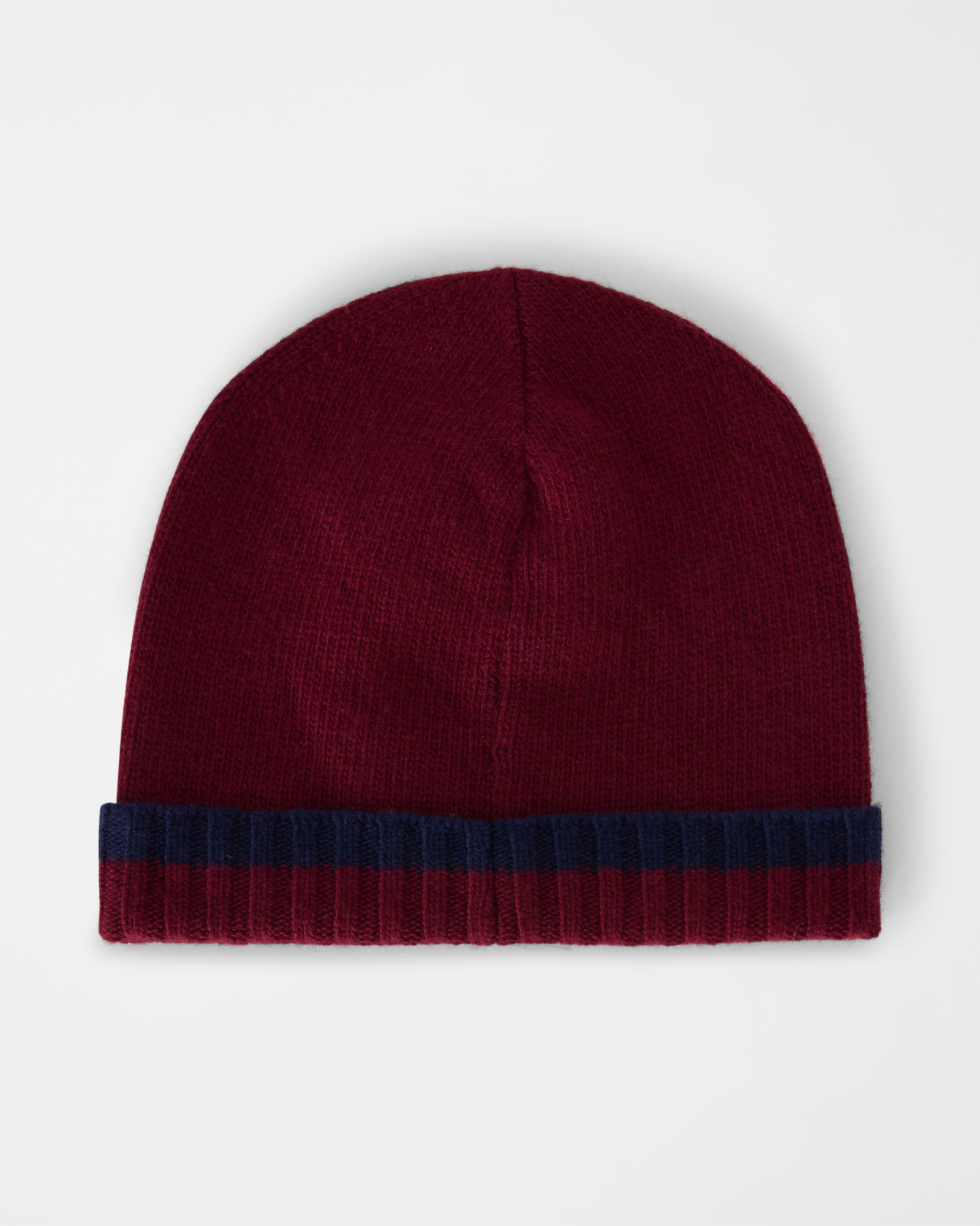 Beanie Uomo in misto lana e cashmere con ricamo bassotto, ROSSO, large