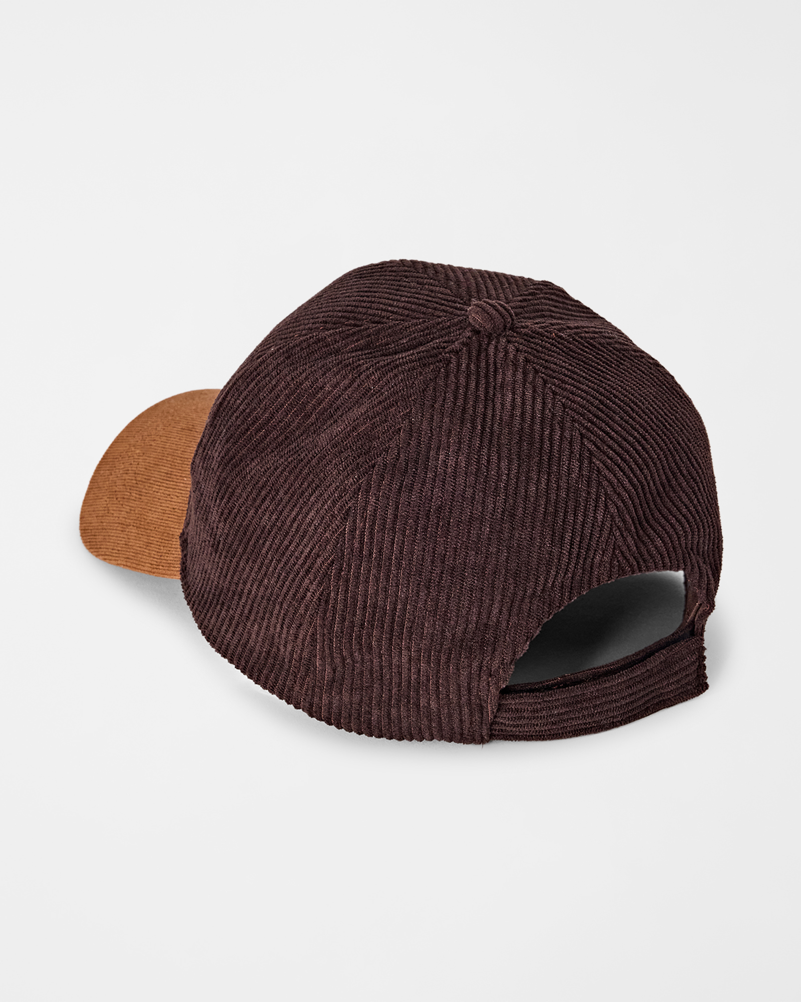 Baseball Cap Uomo in Velluto a Coste con Visiera a Contrasto, MARRONE, large
