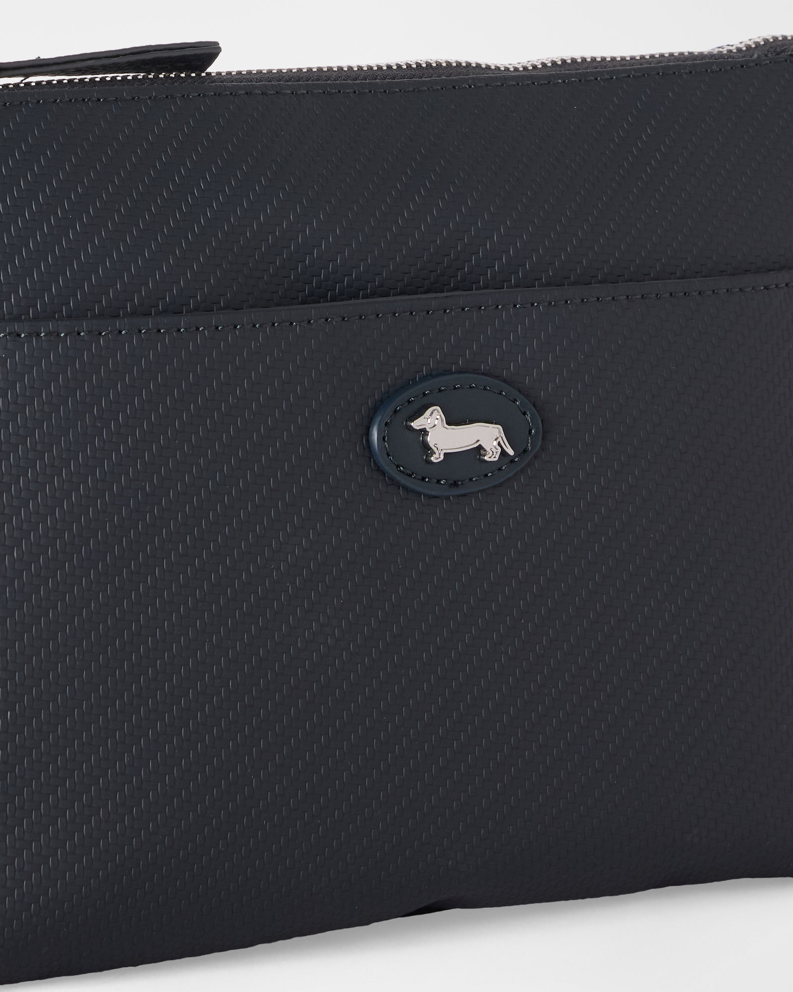 Men&rsquo;s flat clutch with handle, NAVY BLUE, large