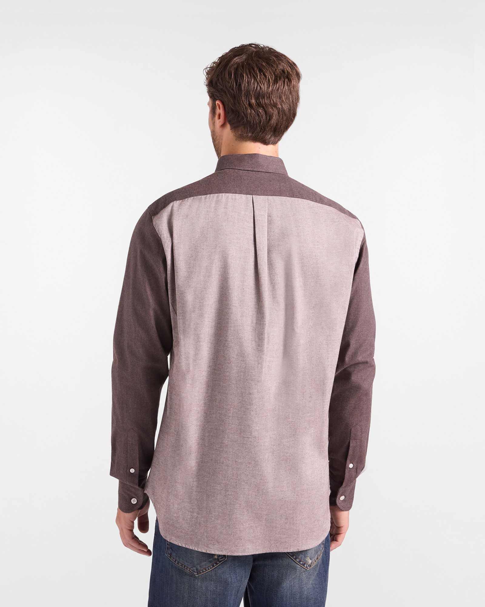 Men&rsquo;s Piazzetta shirt in cotton flannel, BROWN, large