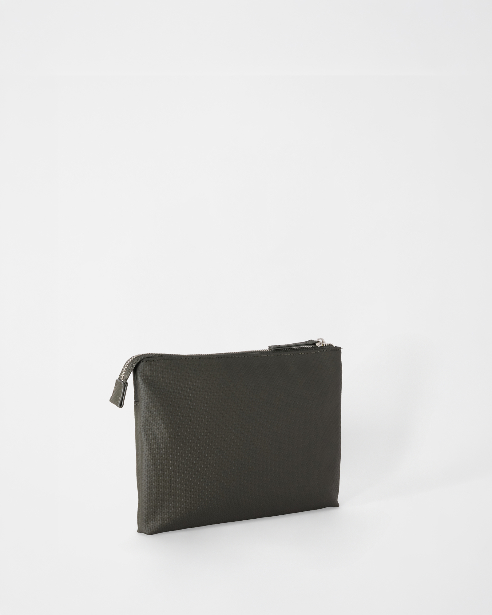 Men&rsquo;s flat clutch with handle, BEIGE, large