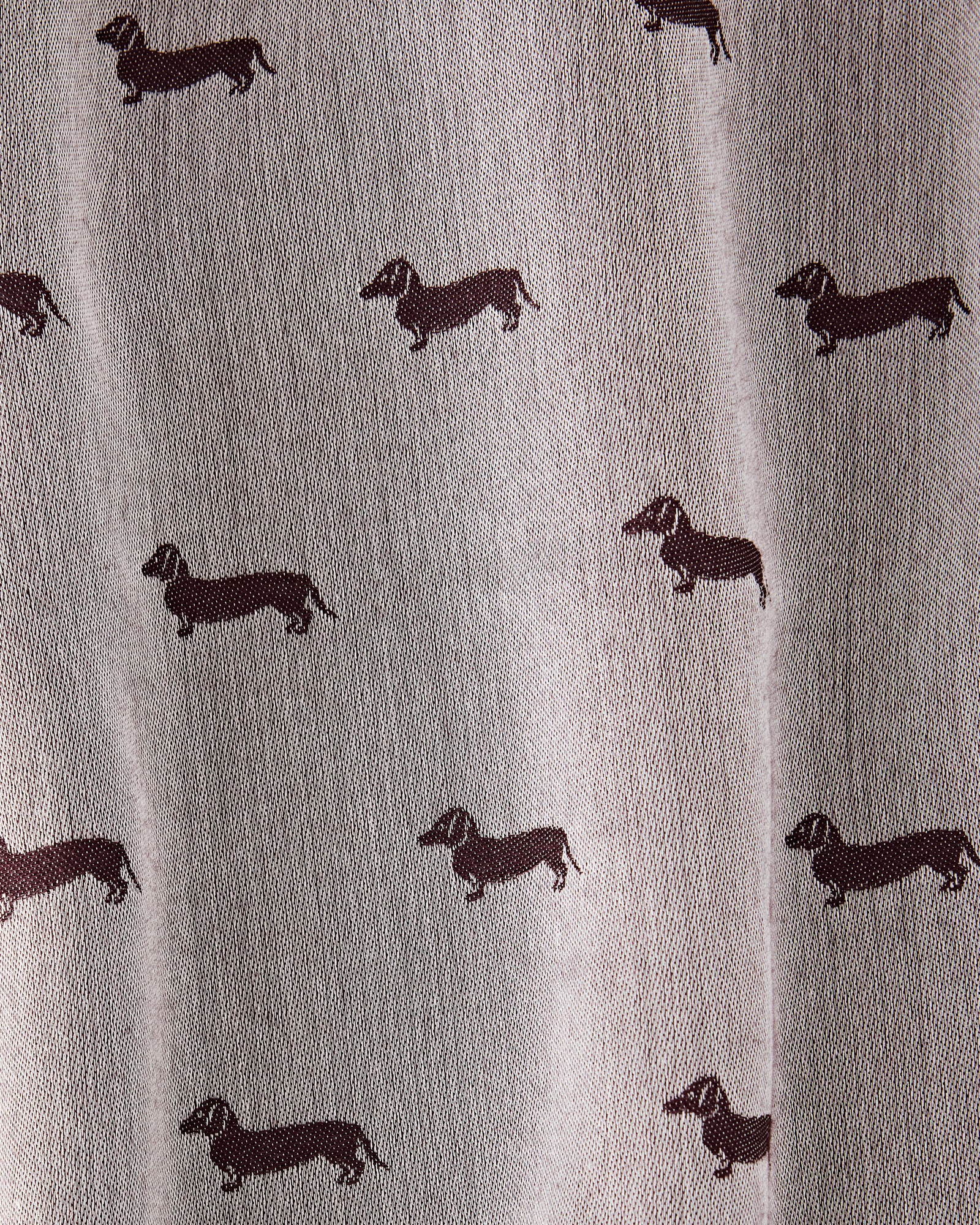 Women's scarf in purple viscose and silk blend with dachshund jacquard