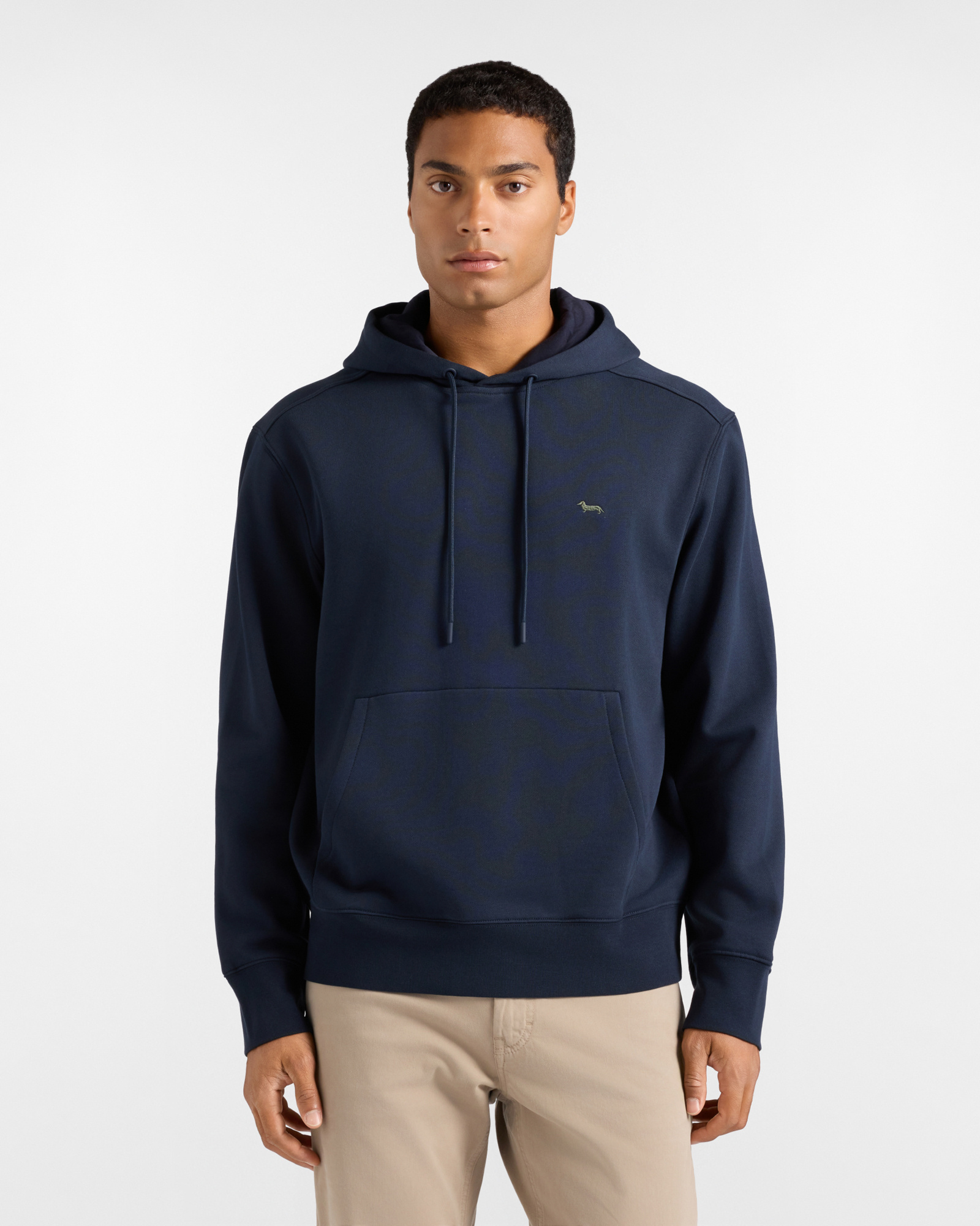 Men's blue Relaxed Fit hoodie with kangaroo pocket