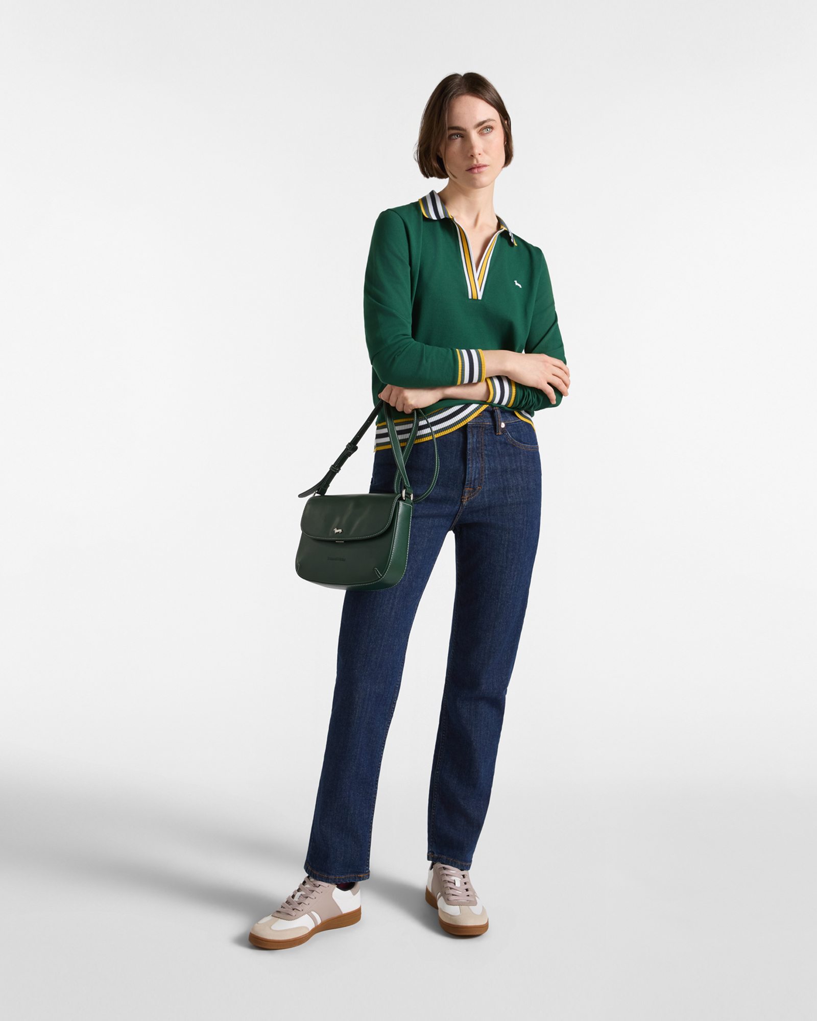 Vaqueros de cinco bolsillos para mujer en denim corte Regular Made in Italy, AZUL DENIM, large