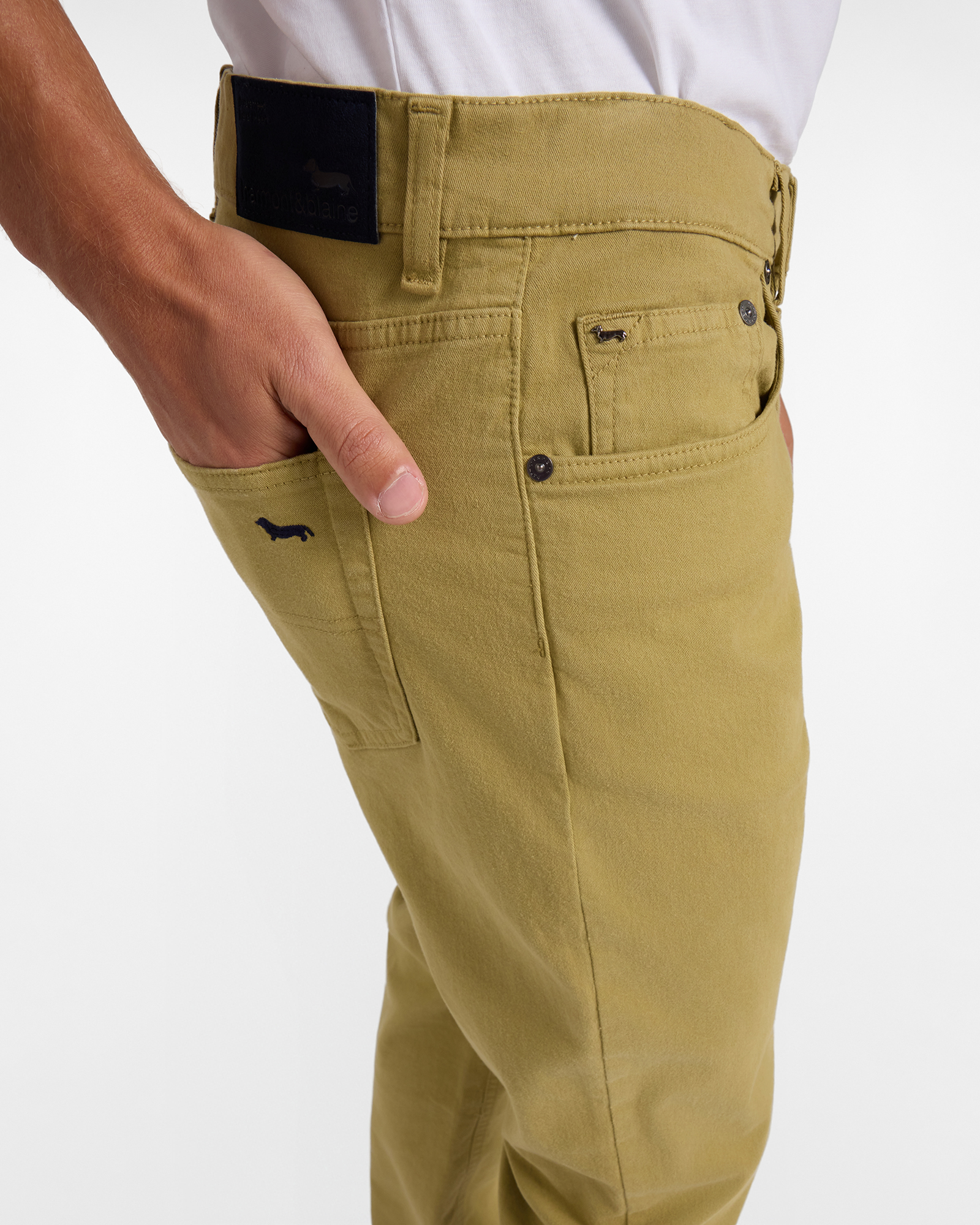 Pantalone uomo 5 tasche in cotone stretch  Regular Fit, FANGO, large