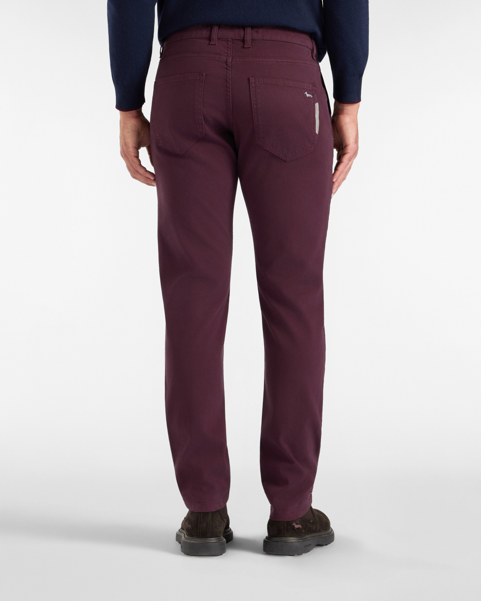 Pantalone 5 tasche Uomo five in cotone stretch  Narrow Fit Made in Italy, VIOLA SCURO, large