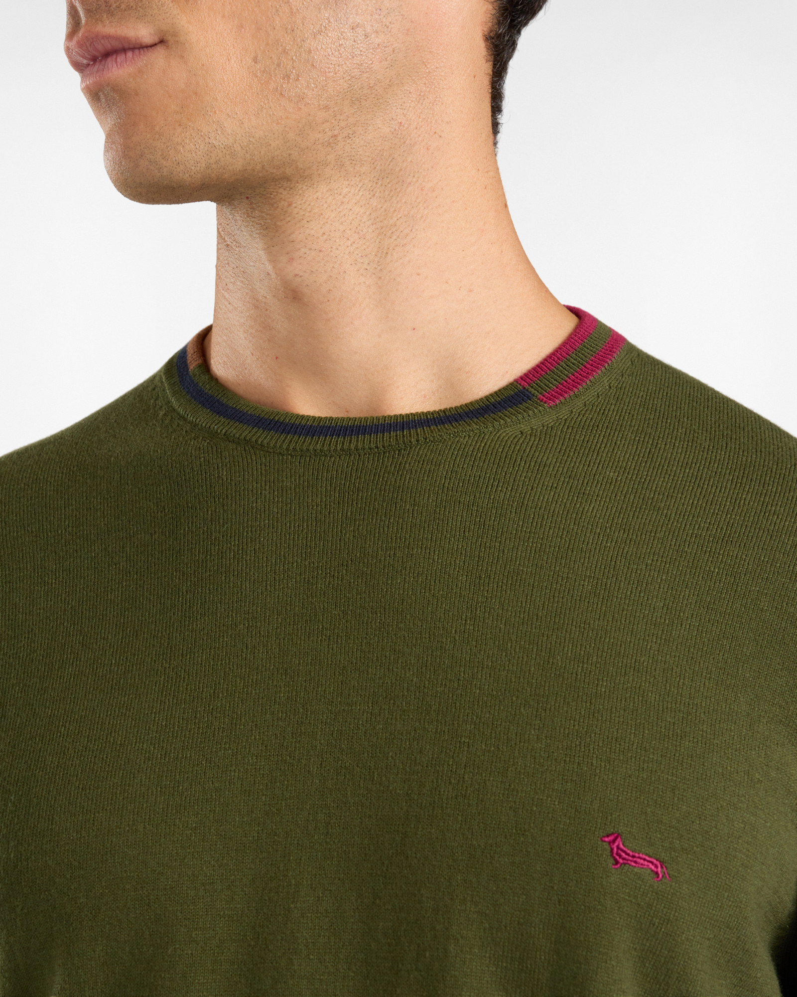 Maglia Uomo in misto lana e cotone Regular Fit, VERDE SPORT, large