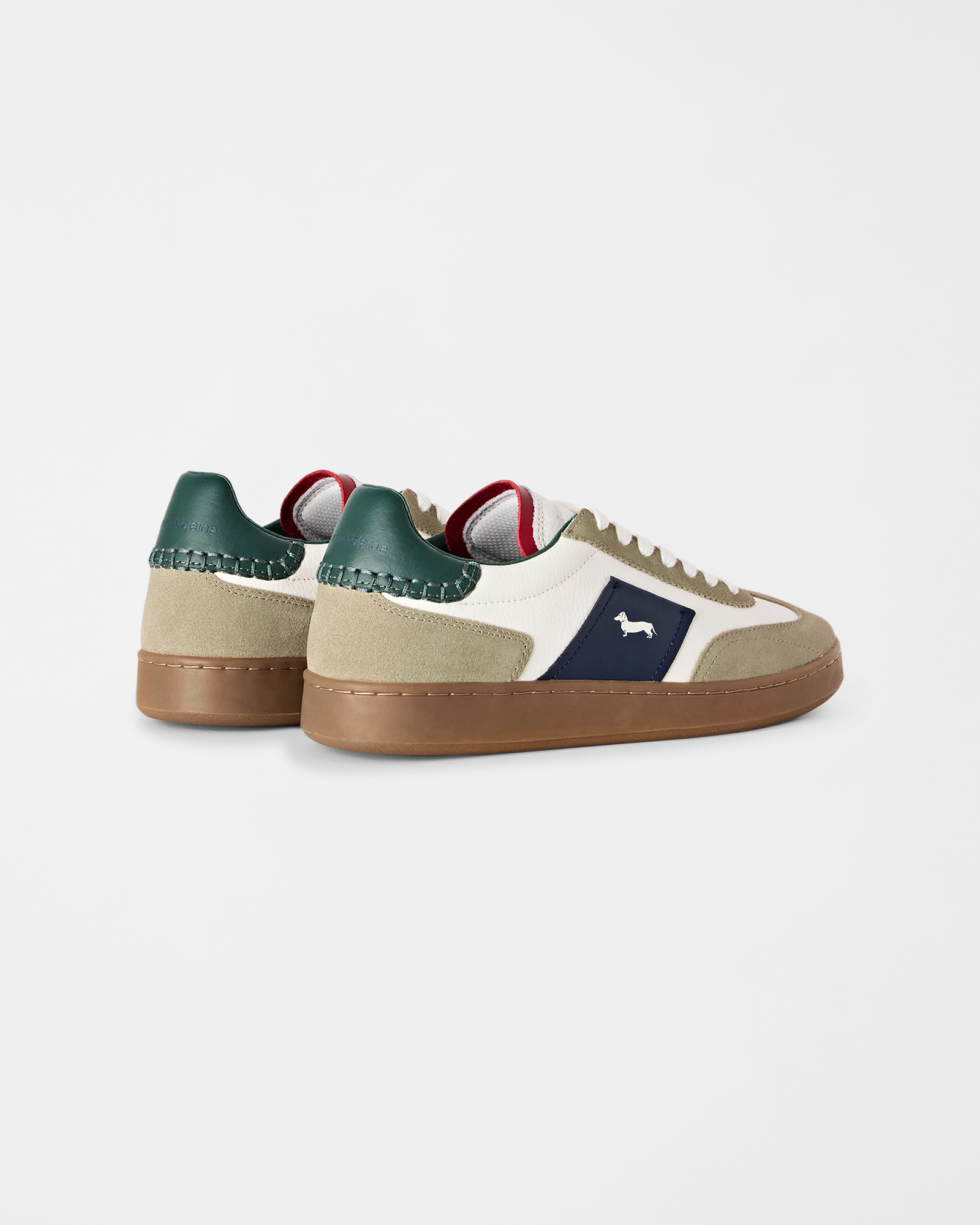 Zapatillas de hombre Metropolis en piel y ante con suela de color, TAUPE - BLANCO SUCIO, large