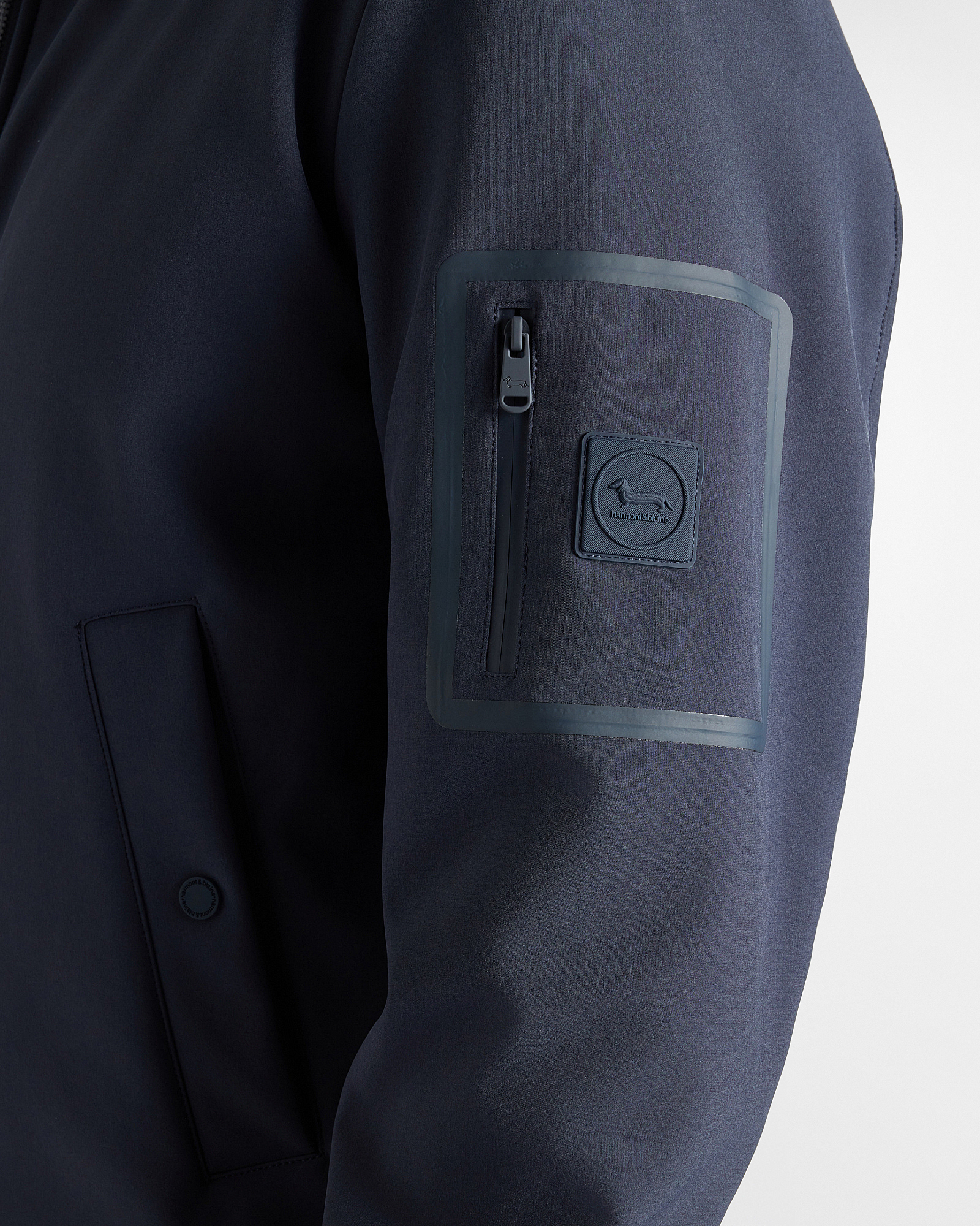 Men's softshell jacket with rib-knit trims, NAVY BLUE, large