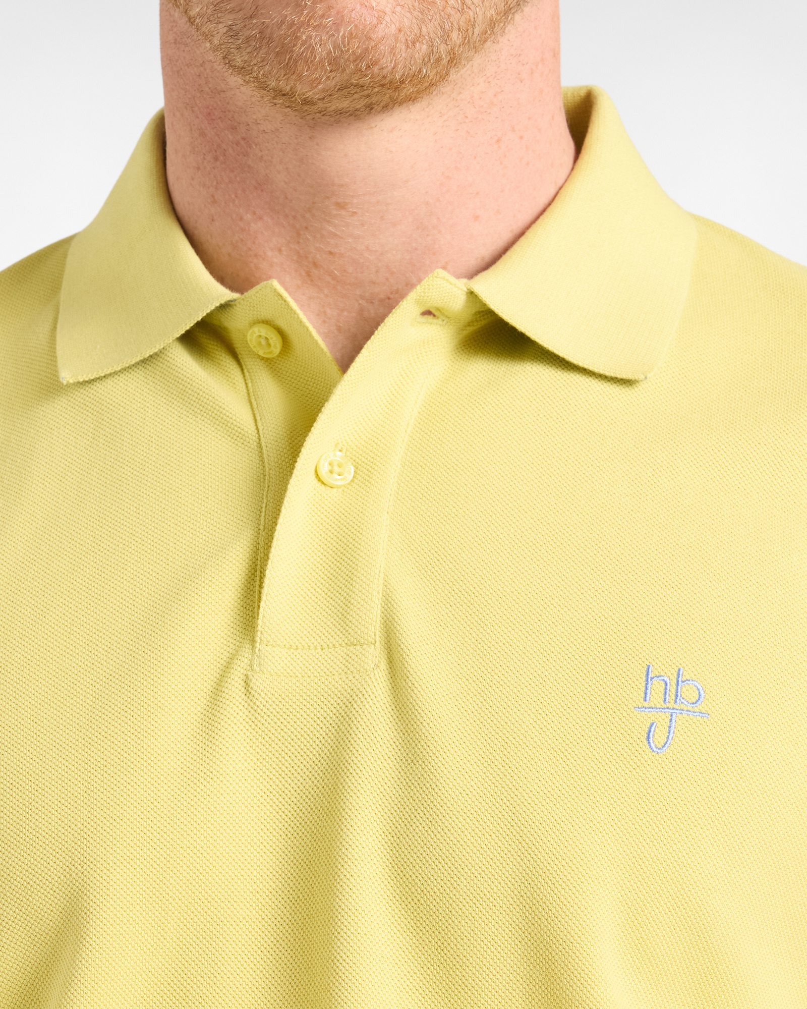 Polo HBJ Uomo Manica Lunga in Cotone Piquet, GIALLO, large