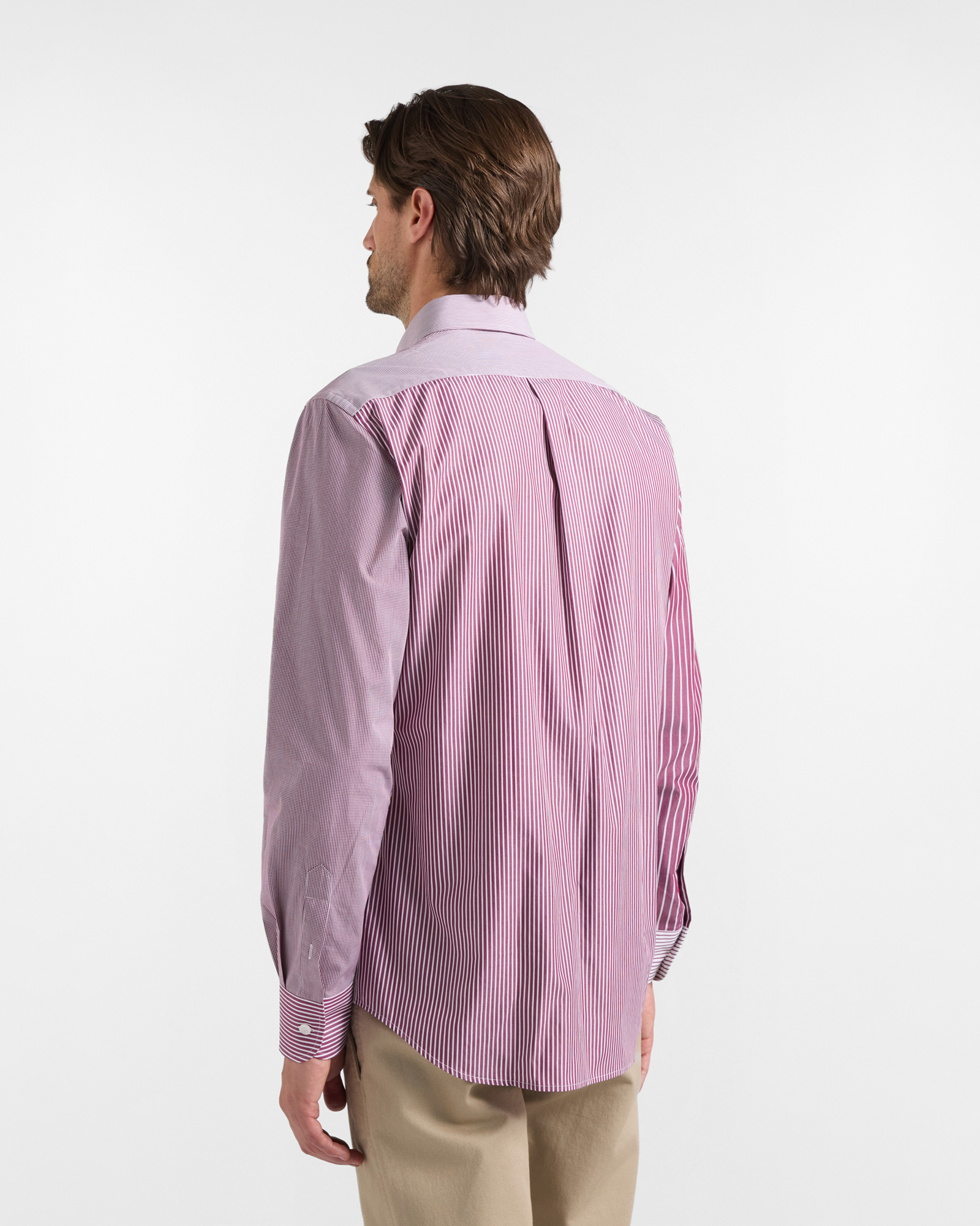 Men's regular fit Piazzetta striped patchwork shirt, RED, large