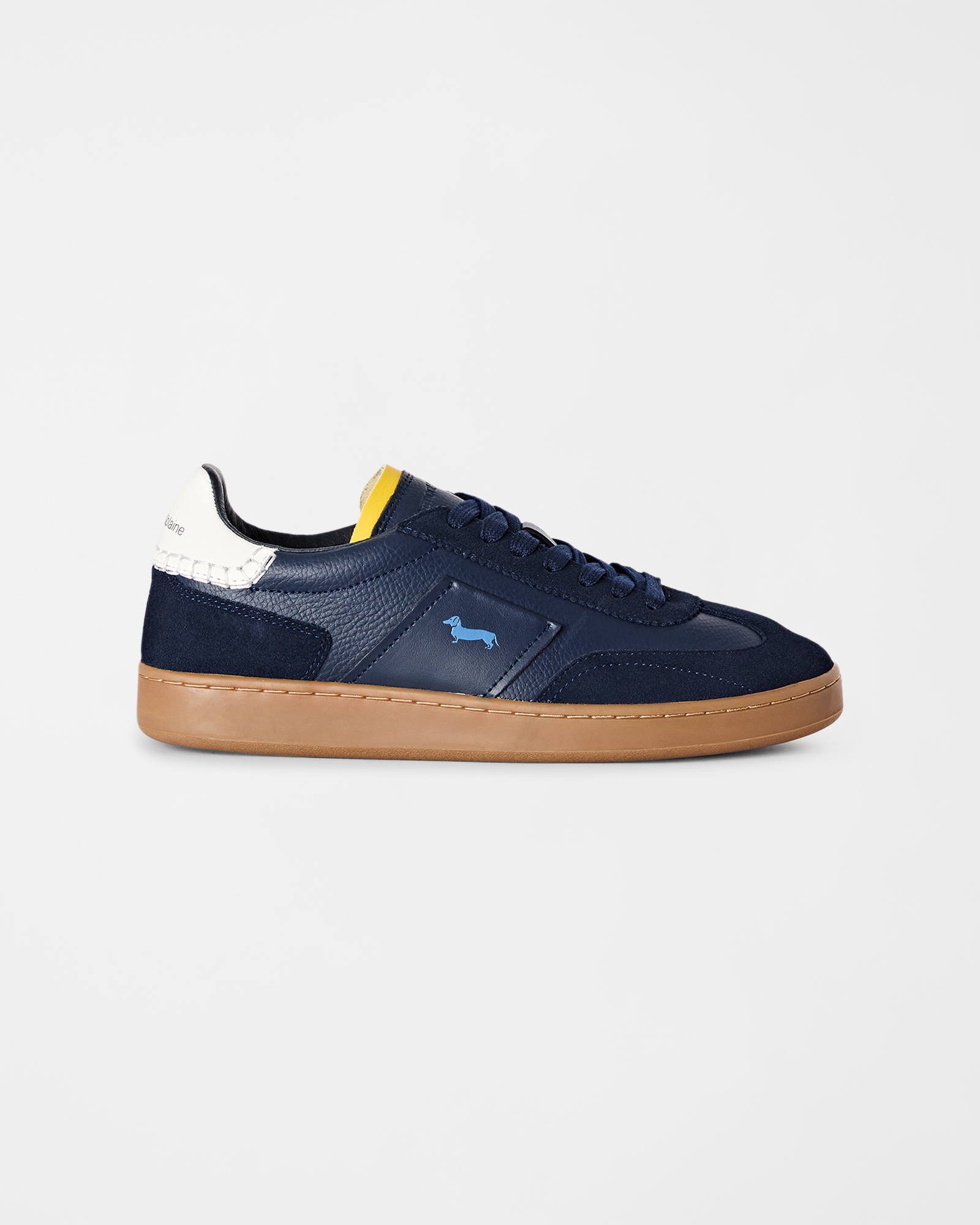 Sneaker Uomo Metropolis in pelle e camoscio blu con suola colorata