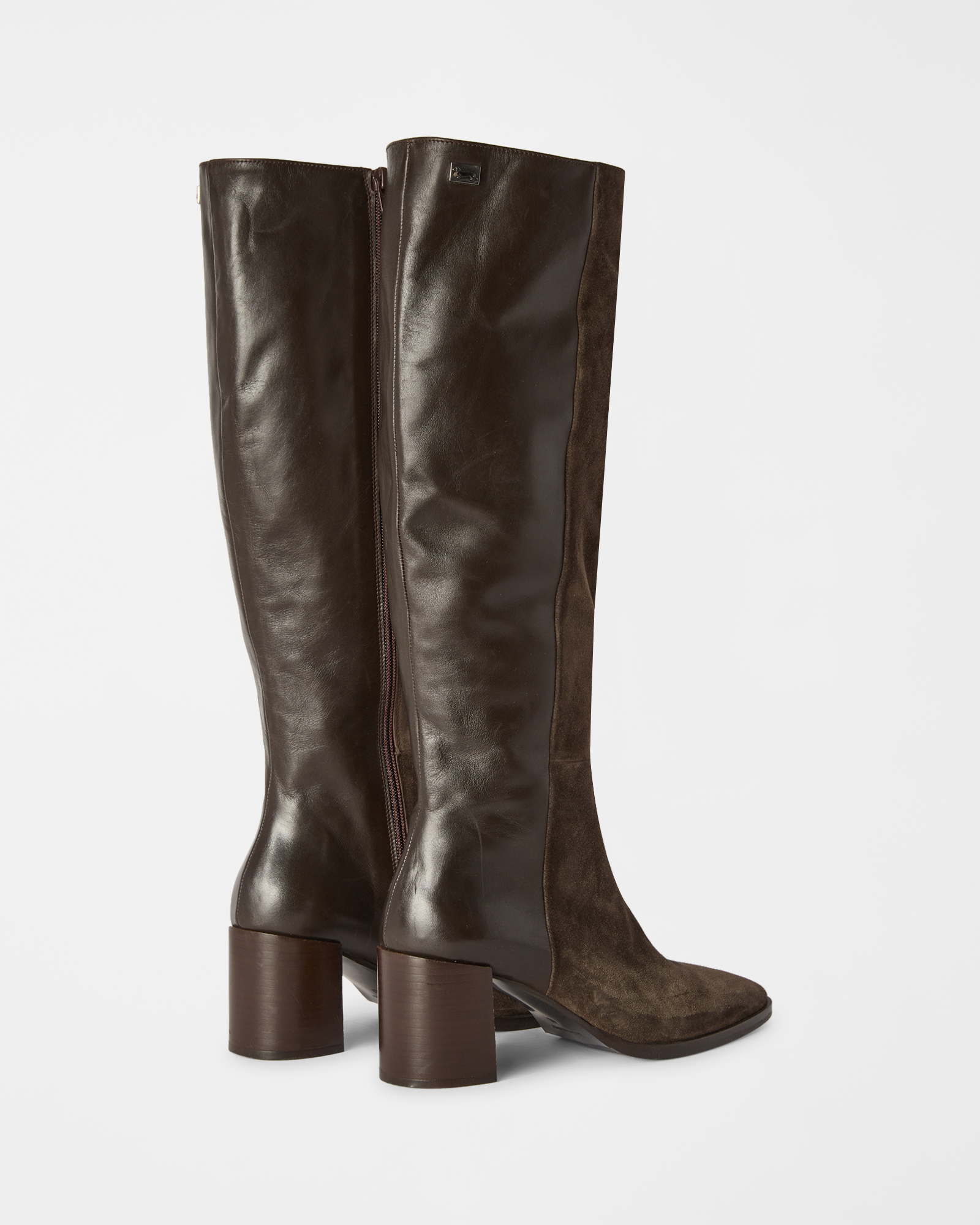 Women&rsquo;s boot in genuine dark brown leather, DARK BROWN, large