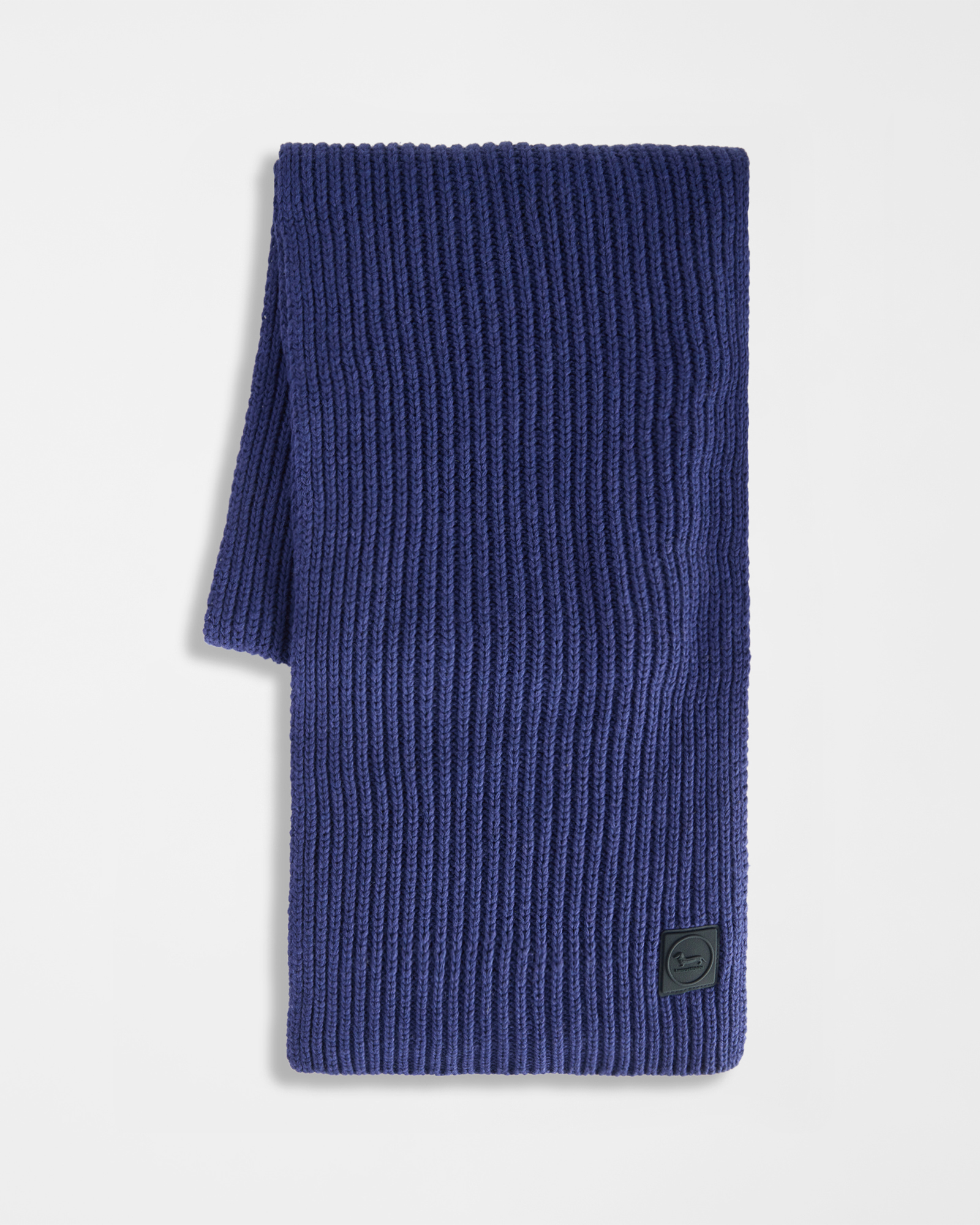 Sciarpa Uomo in misto lana e cashmere con patch signature viola scuro