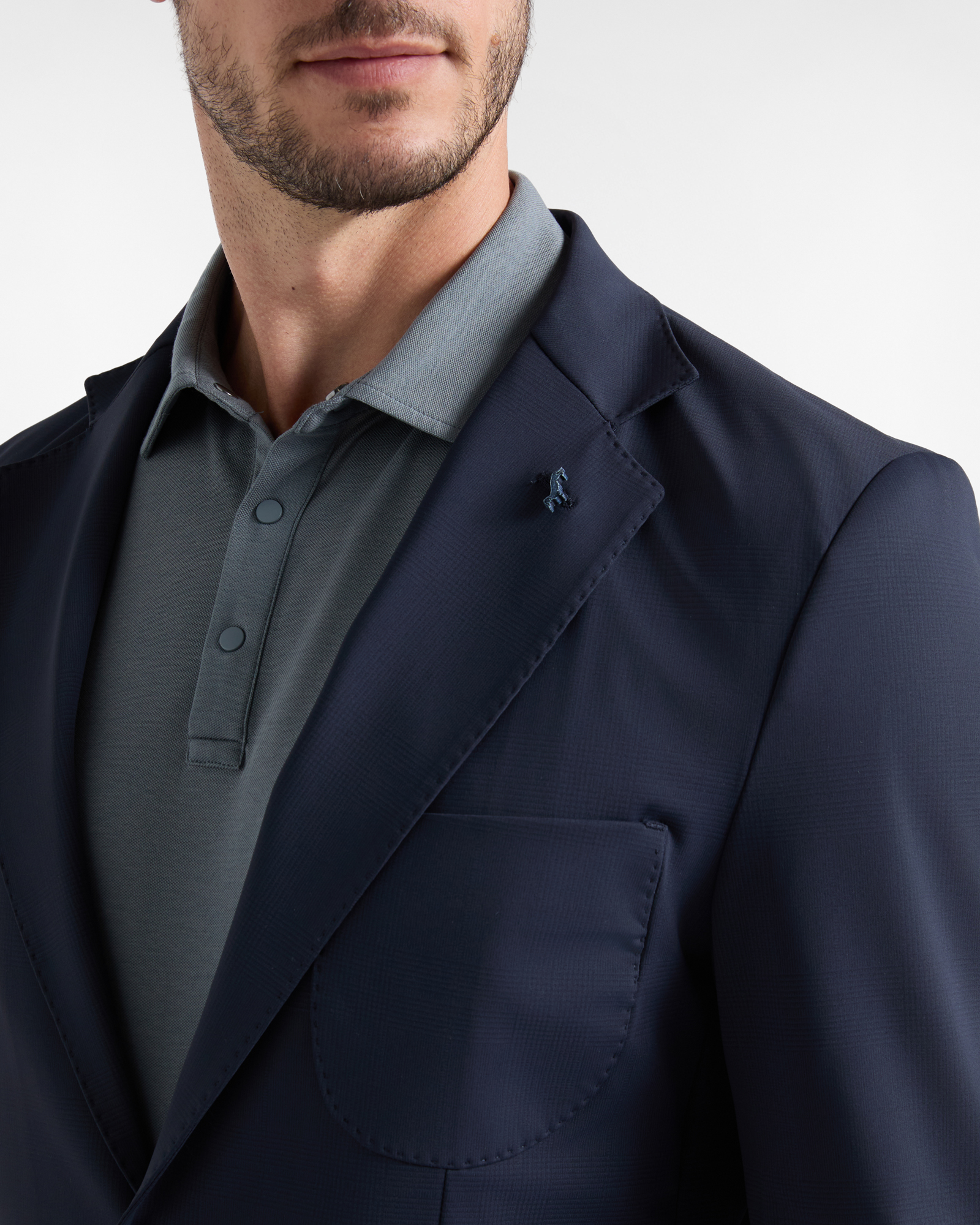 Men's Made-in-Italy Cardigan Jacket, NAVY BLUE, large