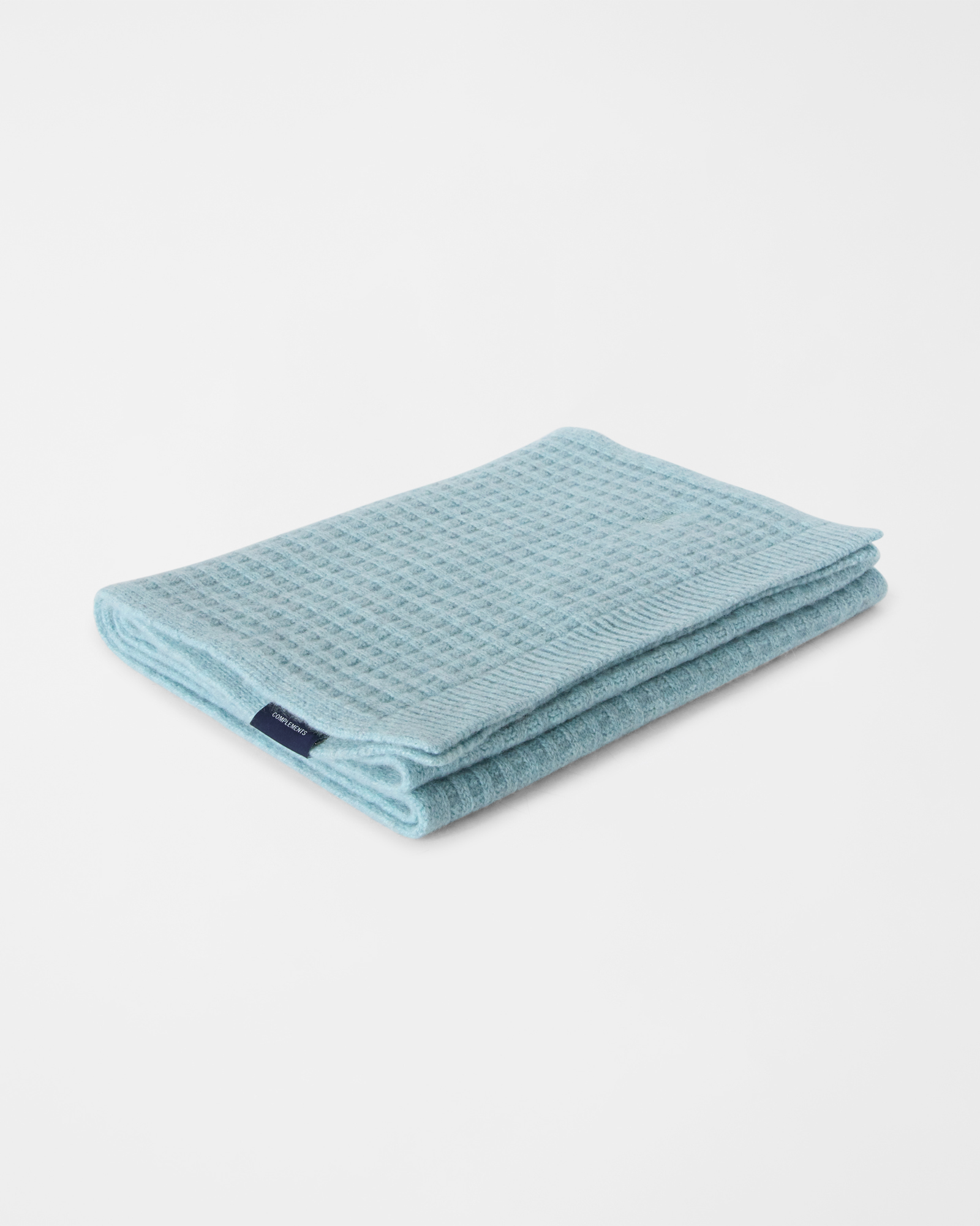 Sciarpa Uomo in puro cashmere punto maglia, AZZURRO, large