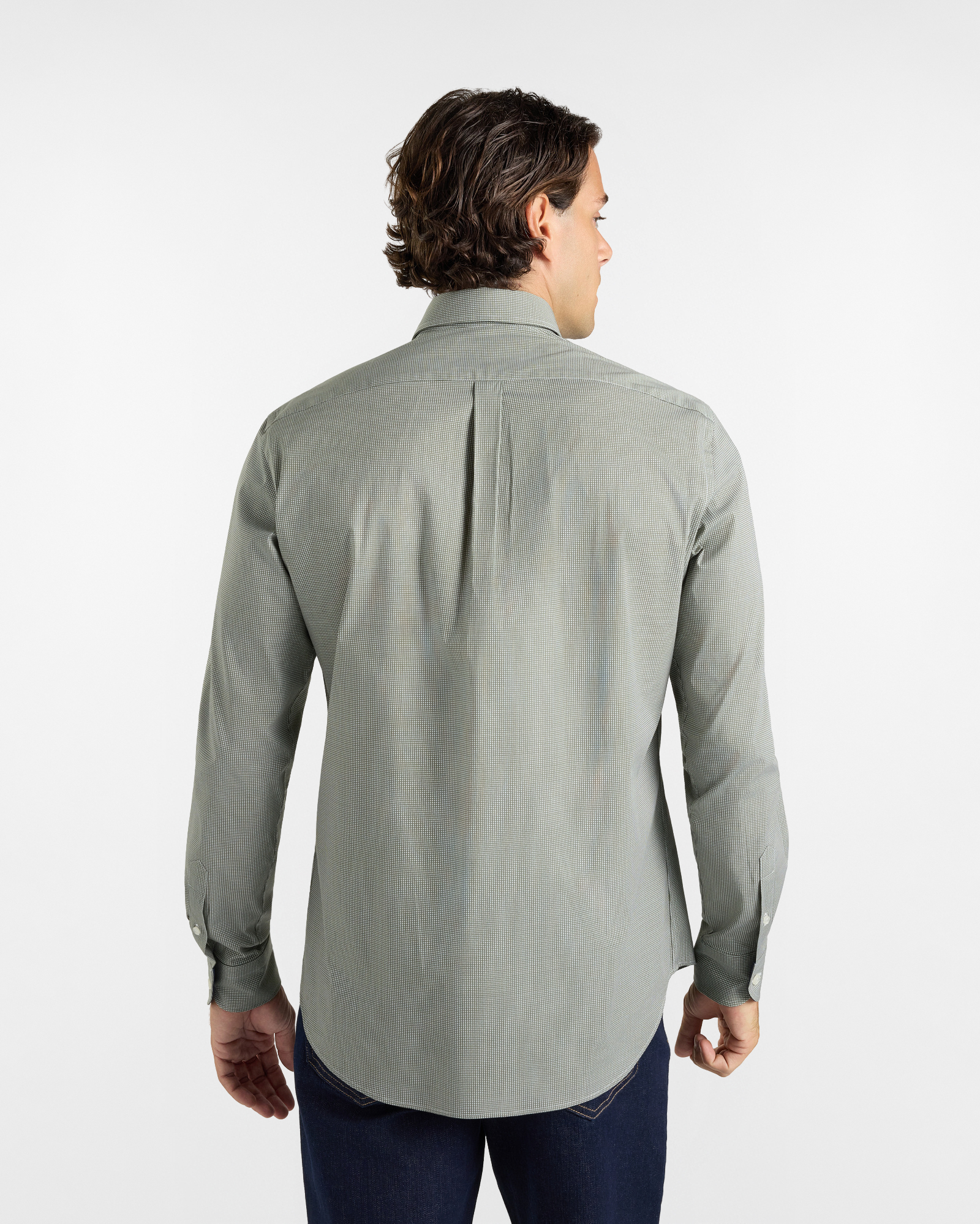 Camicia HBJ Uomo Regular Fit con collo Montecarlo in cotone stretch, VERDE, large