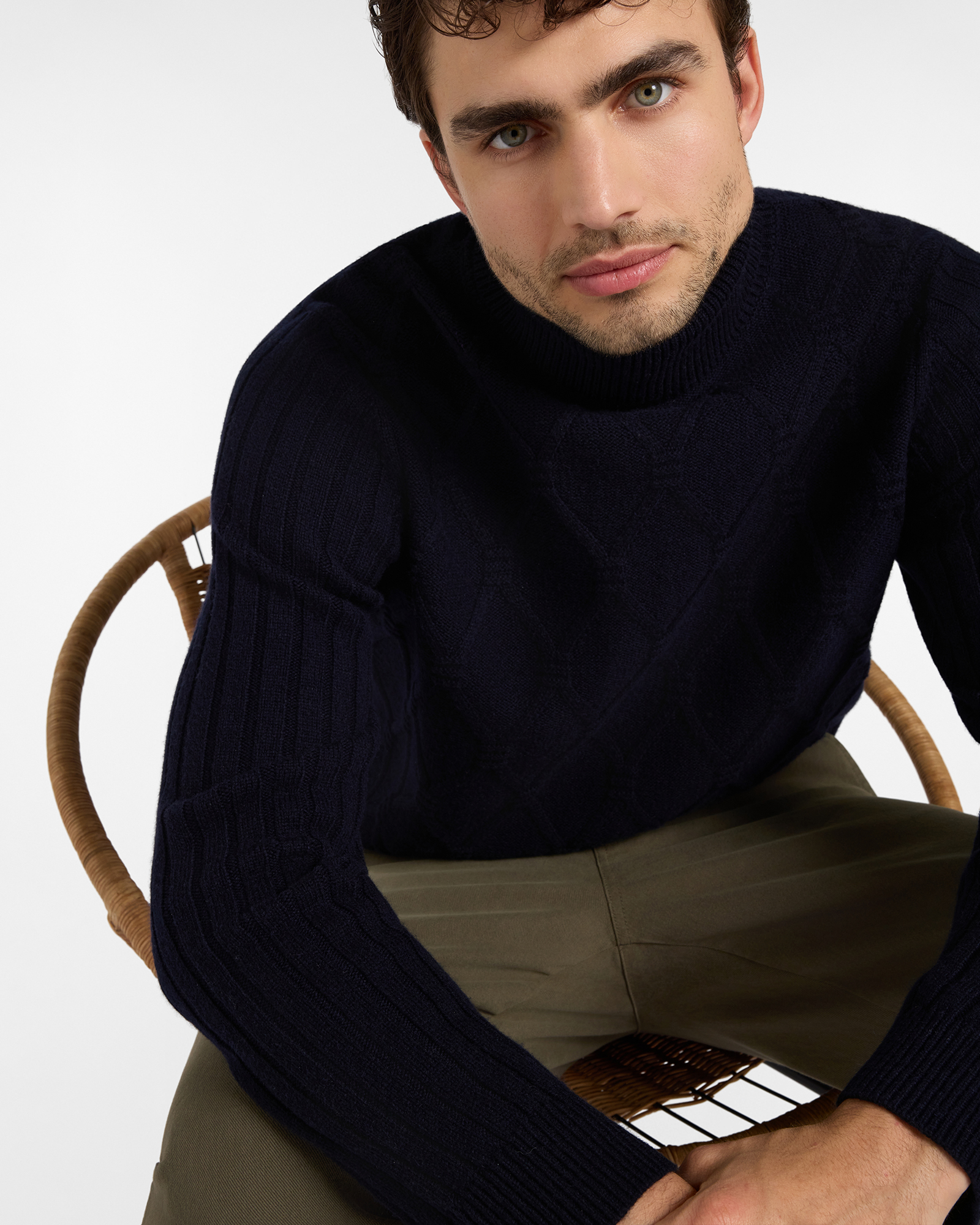 Dolcevita HBJ Uomo in Misto Mohair, BLU SCURO, large