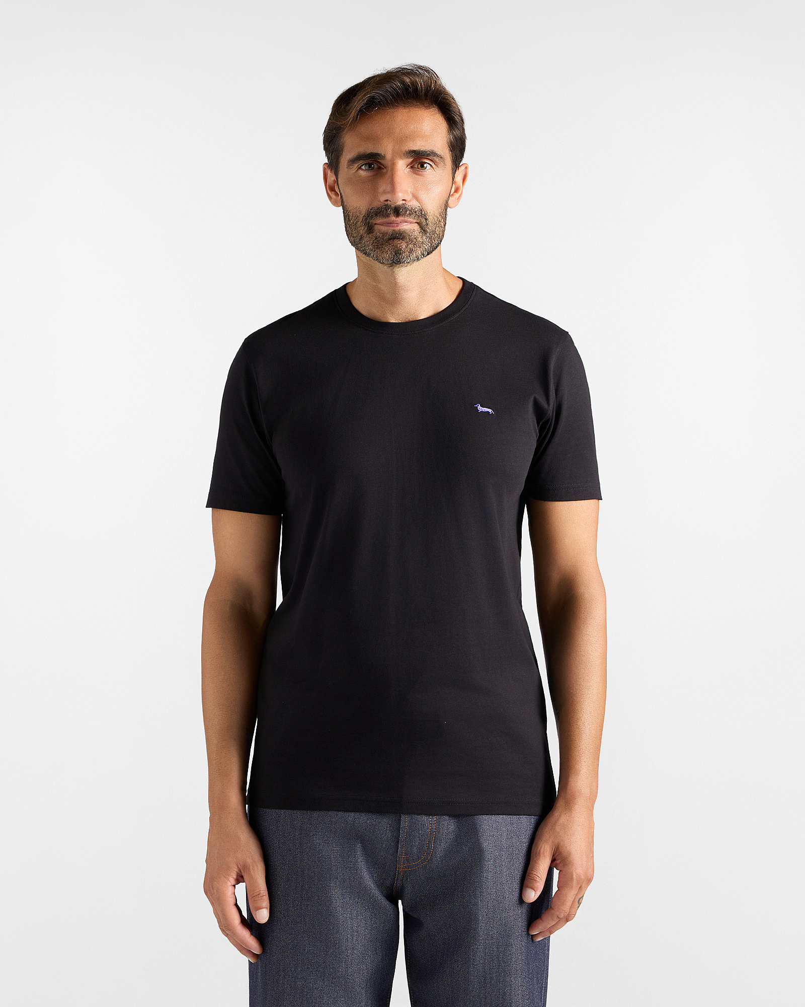 T-shirt Uomo in 100% puro cotone Narrow Fit, NERO, large