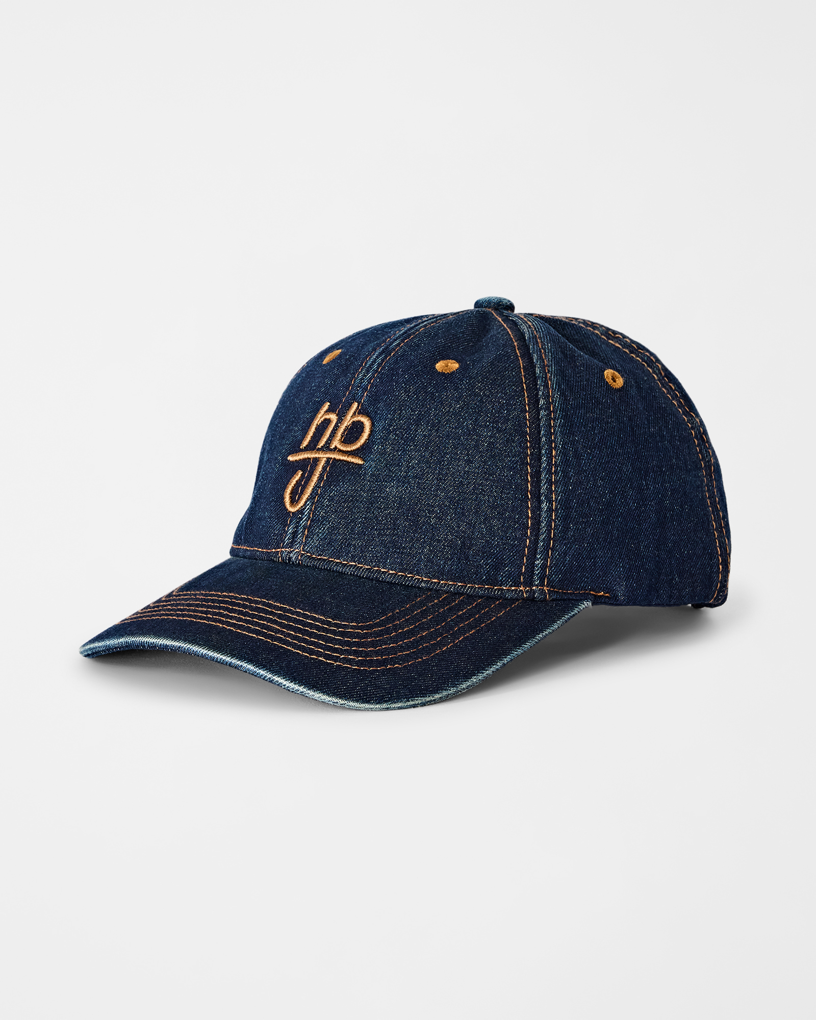 Baseball cap HBJ Uomo in denim di puro cotone, BLU DENIM, large