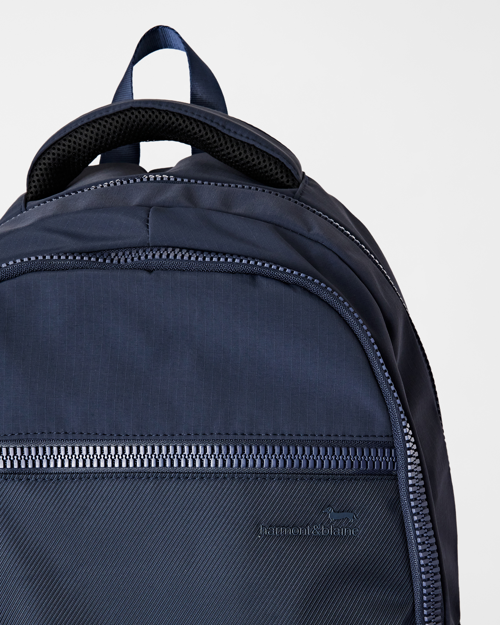 Men&rsquo;s rucksack in navy blue technical fabric, NAVY BLUE, large