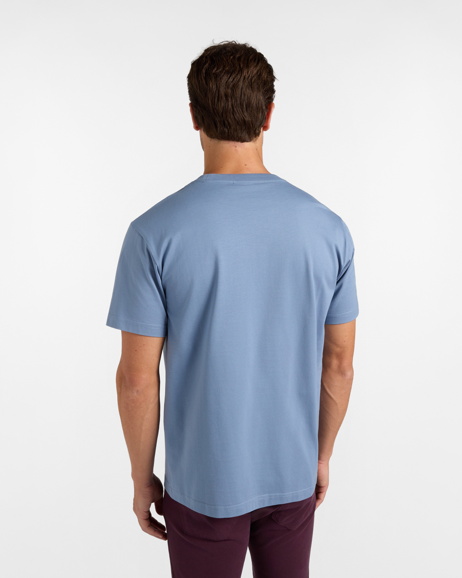T-shirt Uomo in 100% puro cotone Relaxed Fit, AZZURRO, large