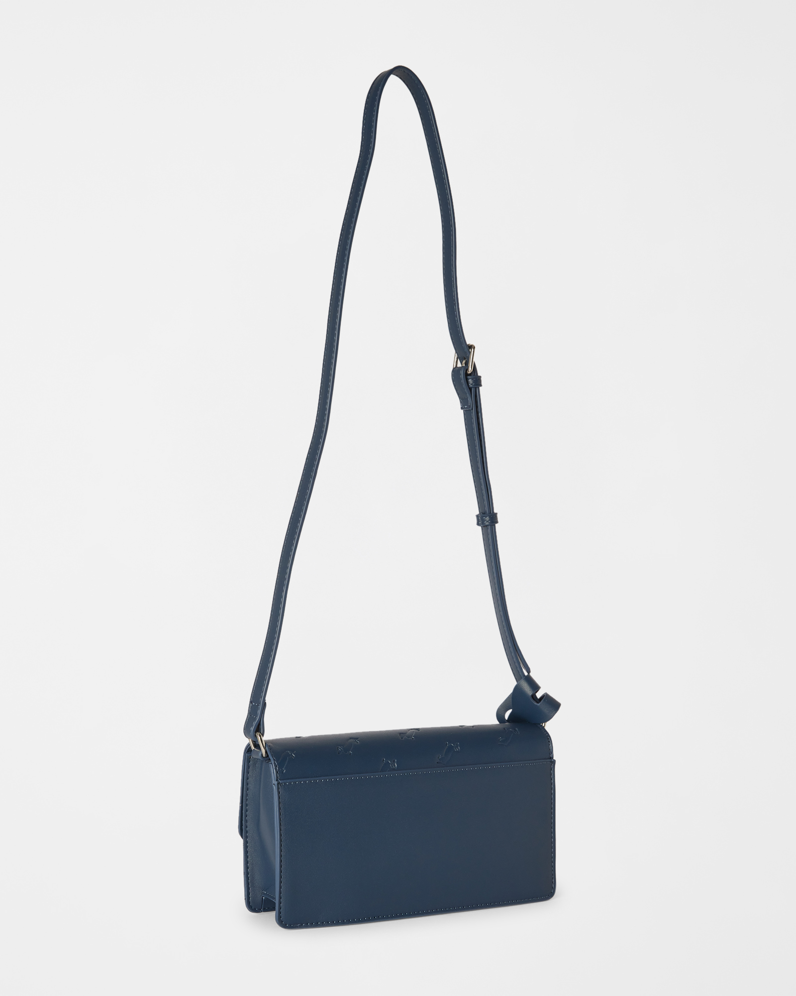 Women's bag with all-over dachshund print and flap, NAVY BLUE, large