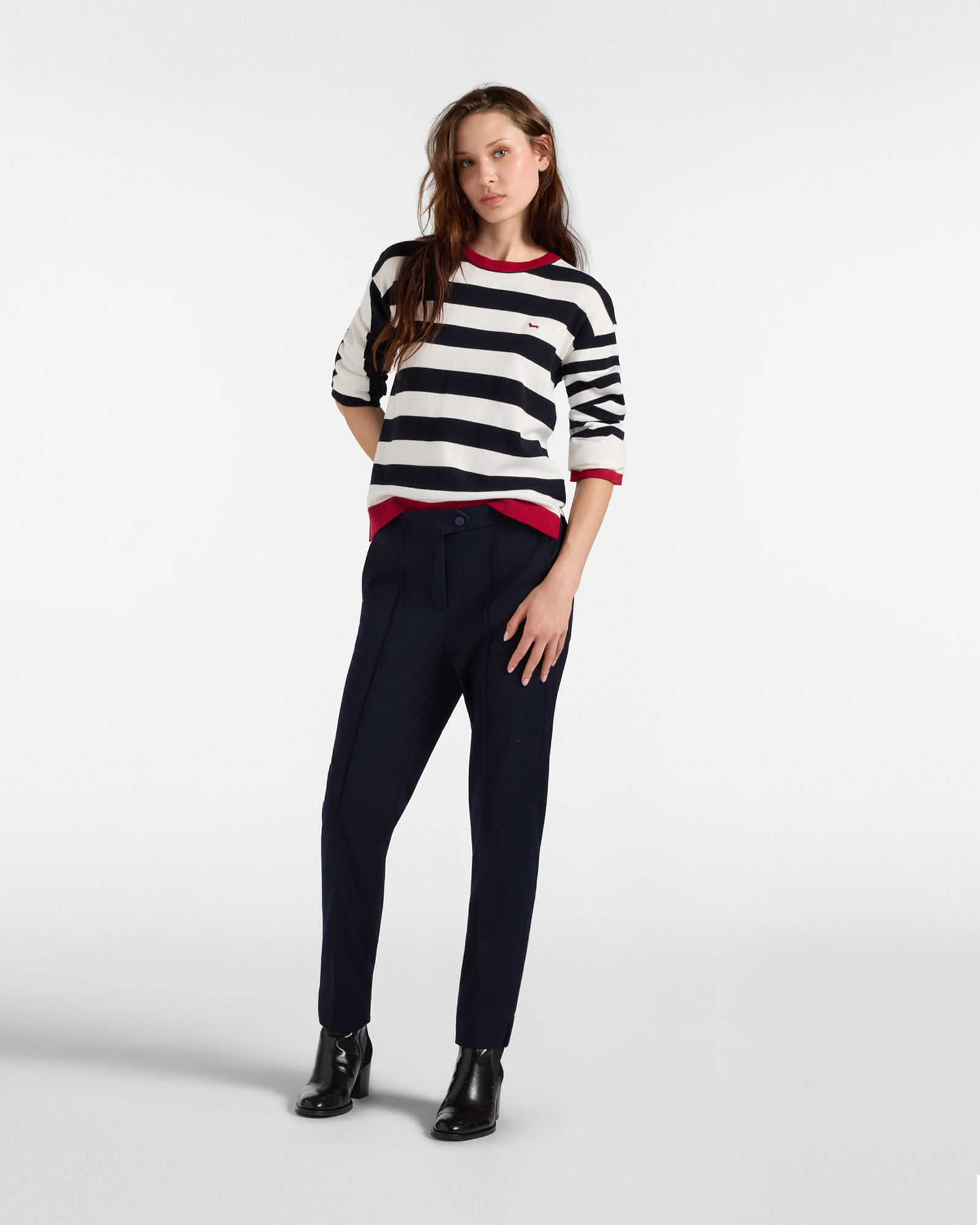 Pantalone Chino Donna Made in Italy, BLU, large